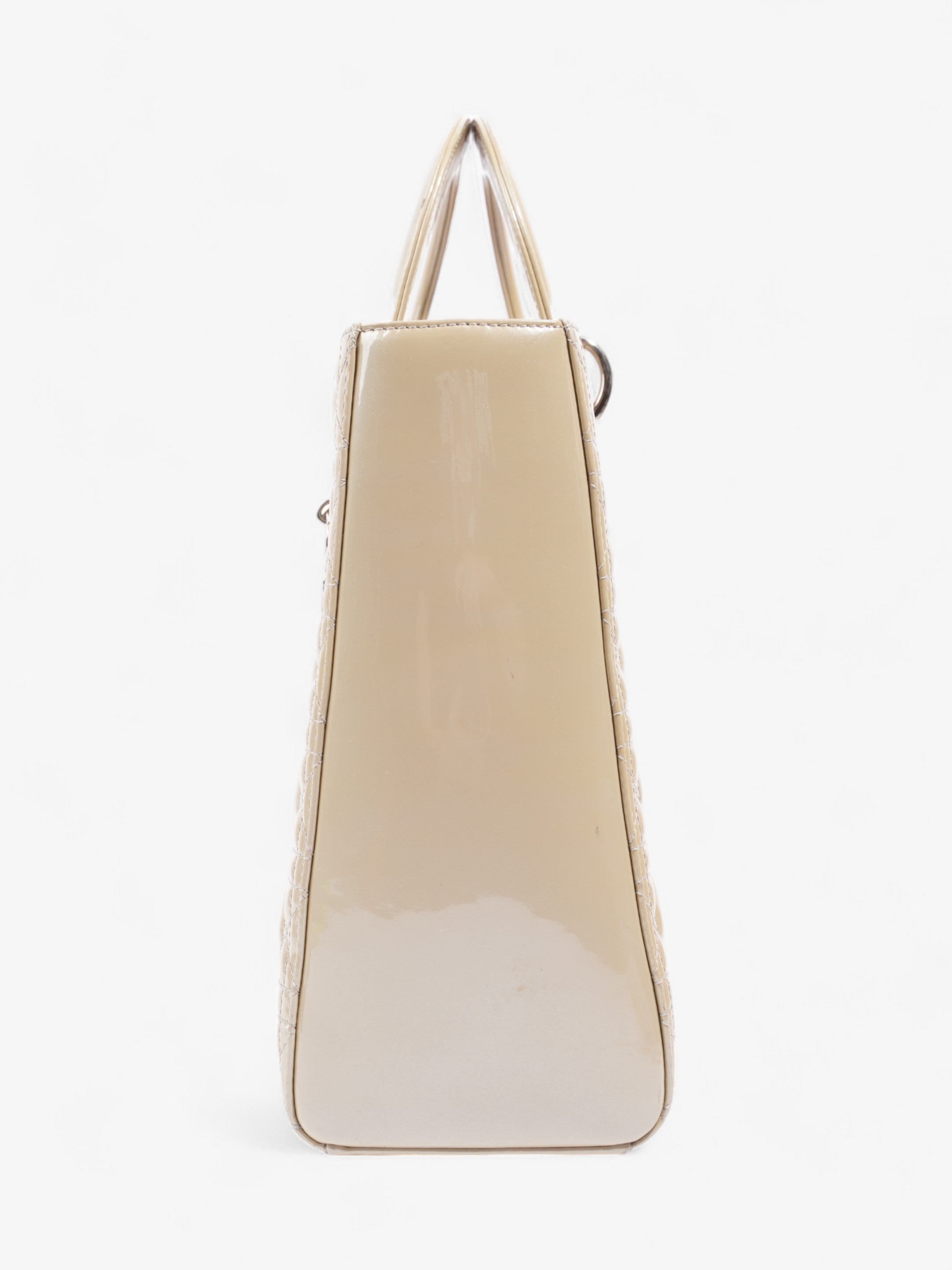 Christian Dior Lady Dior Natural Patent Leather Large