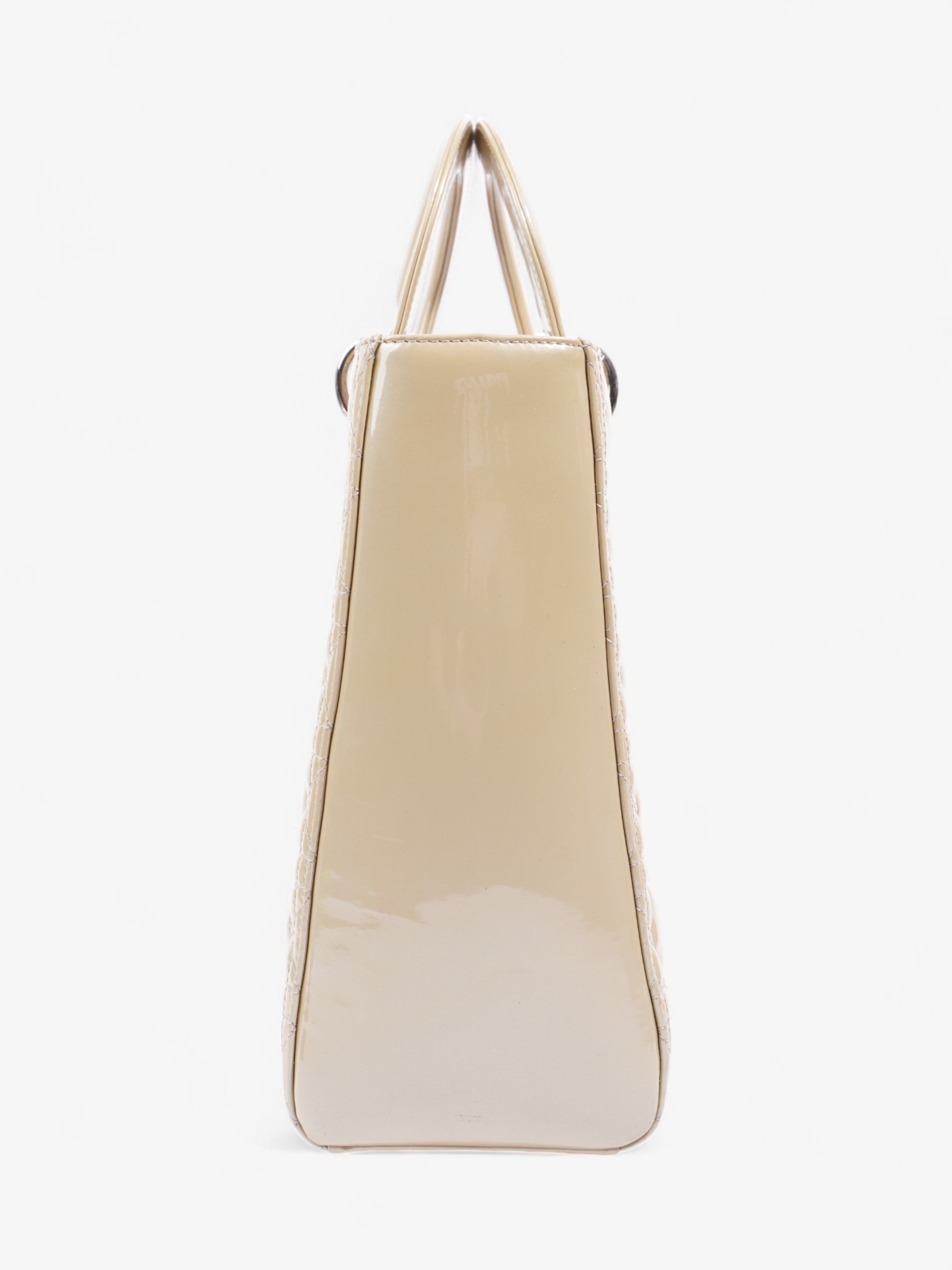 Christian Dior Lady Dior Natural Patent Leather Large