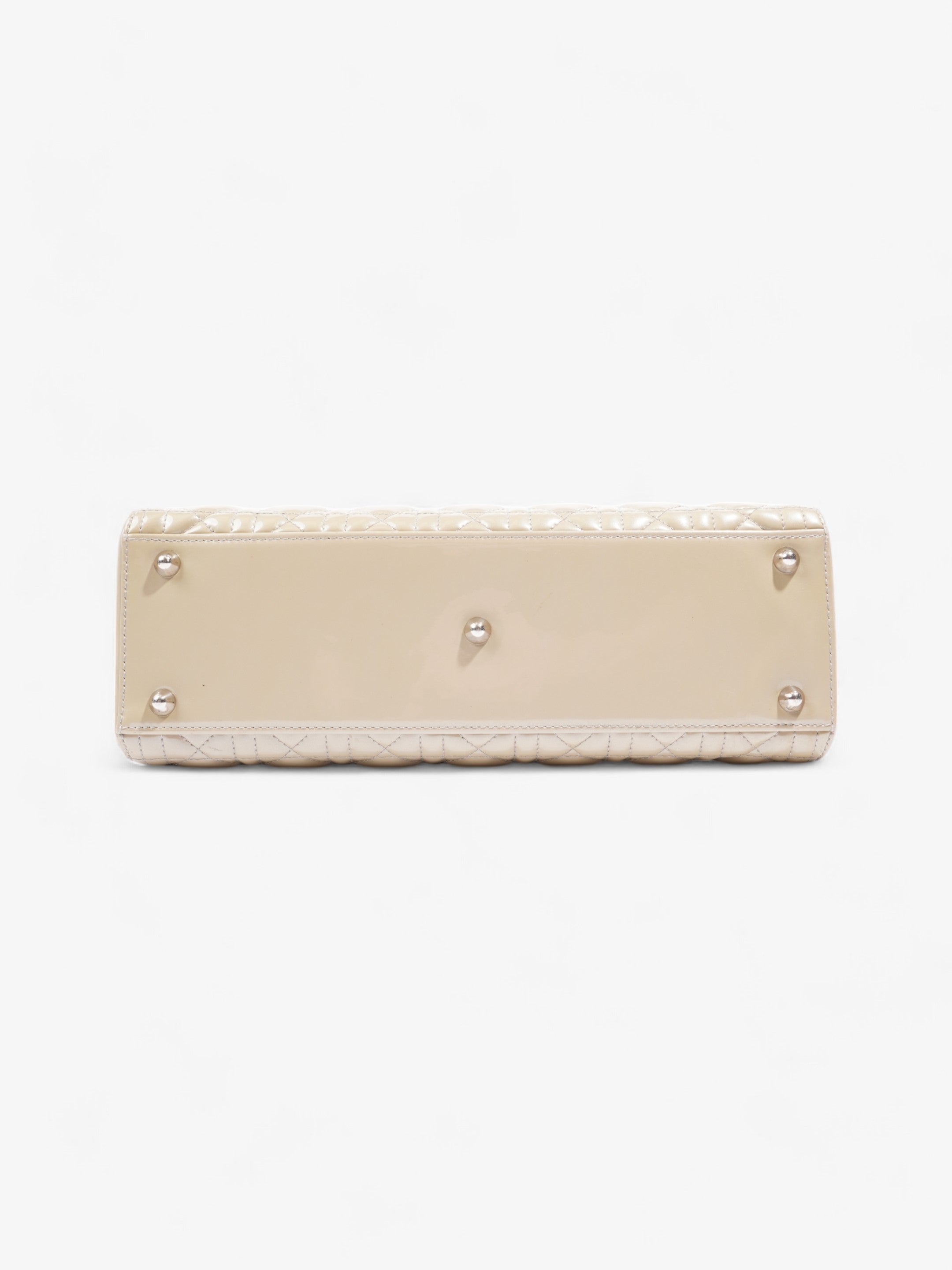 Christian Dior Lady Dior Natural Patent Leather Large