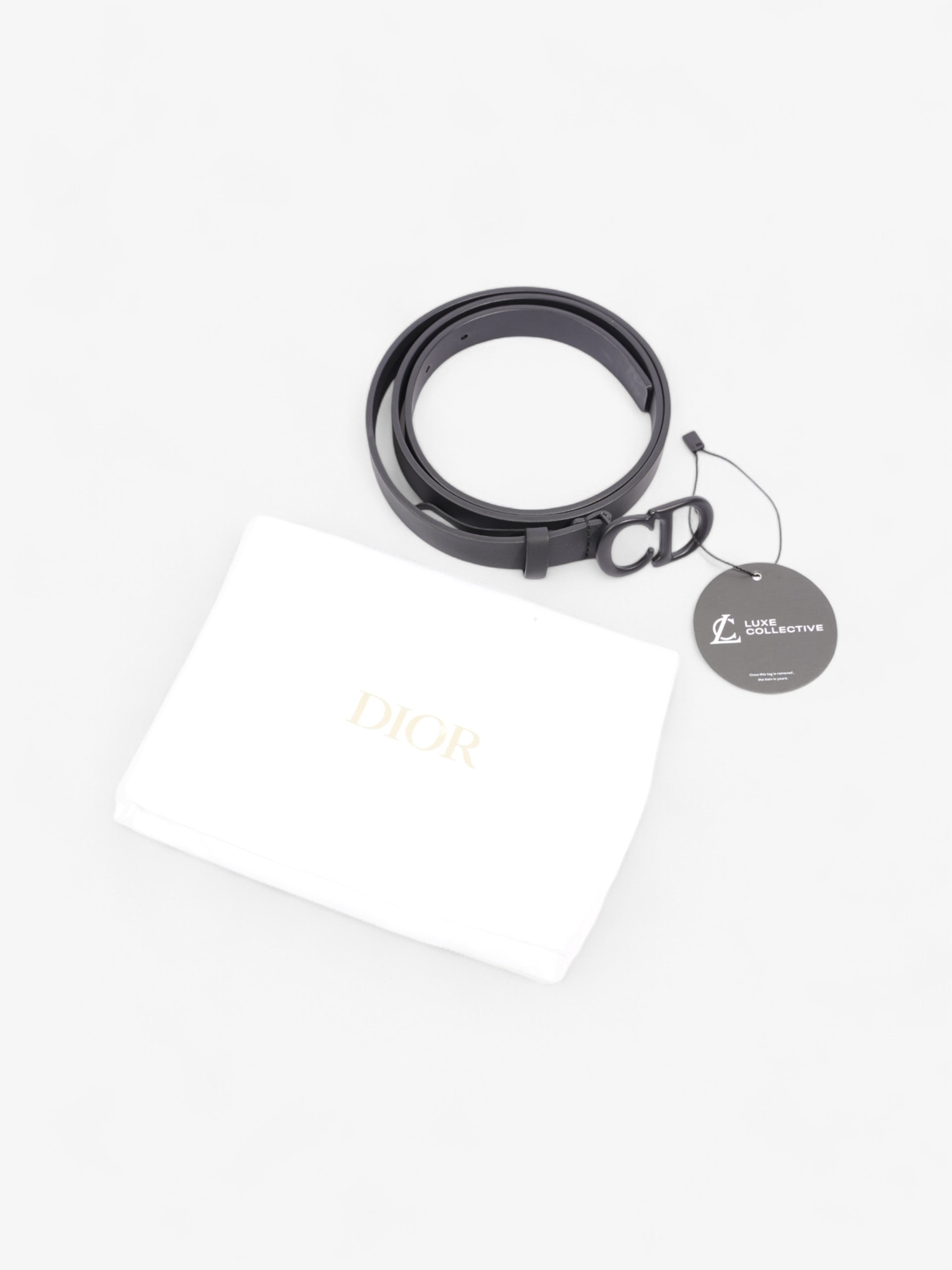 Christian Dior CD Belt Black Leather 90cm
