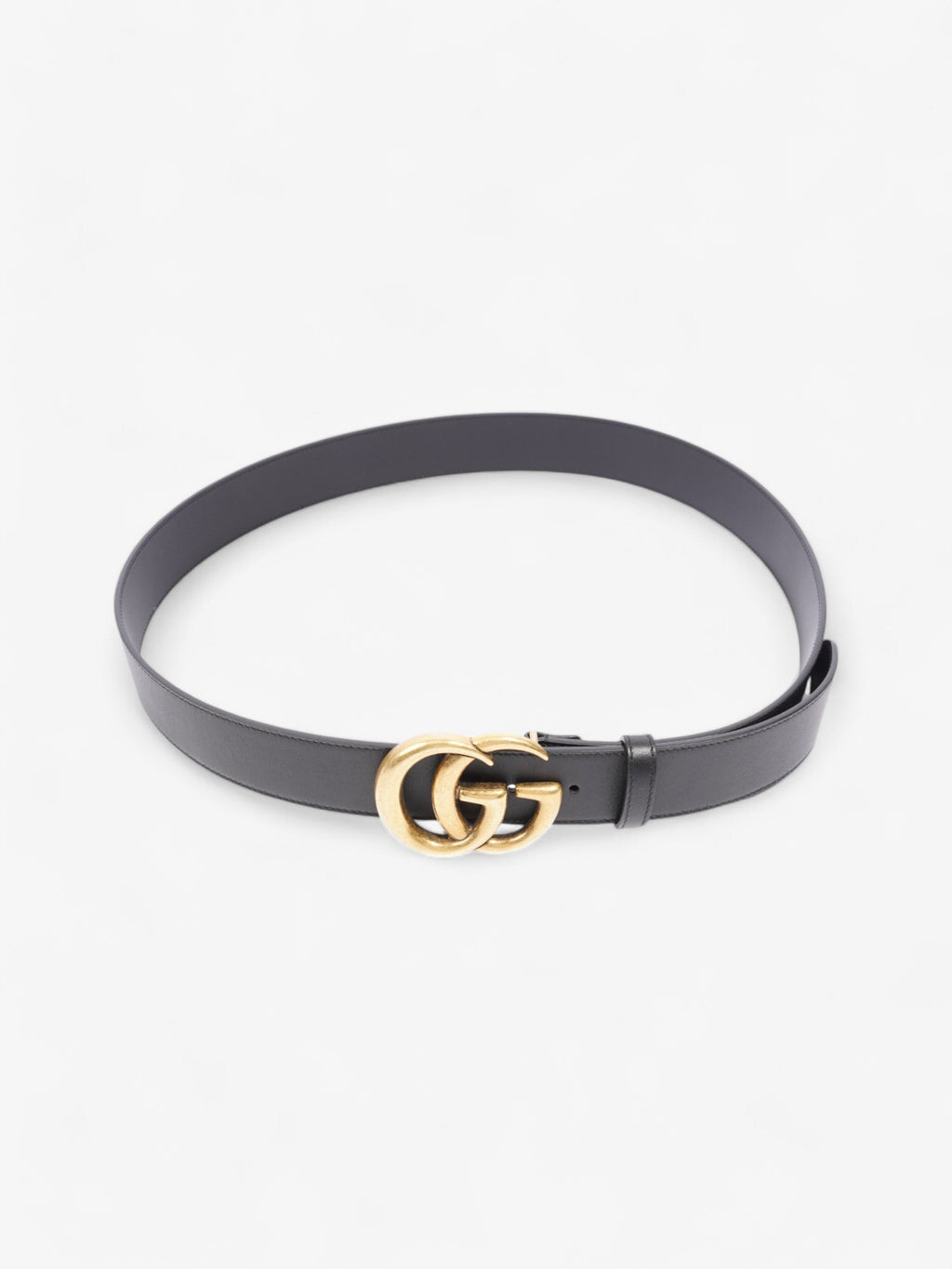 Gucci GG Marmont Wide Belt Black / Gold Leather 105cm / 42"