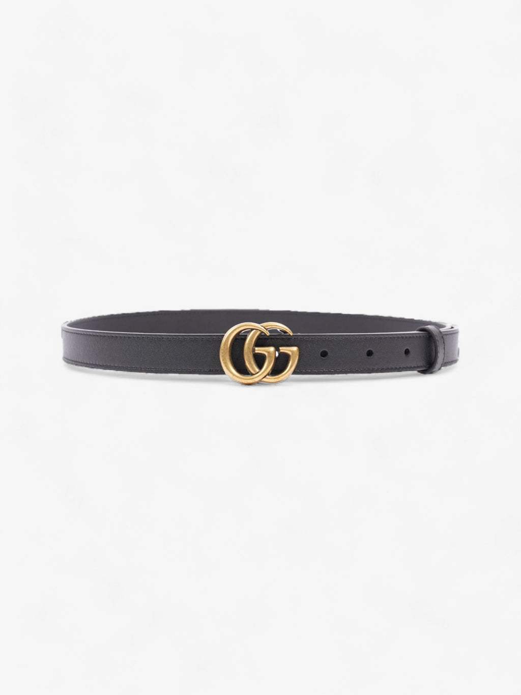 Gucci GG Marmont Thin Belt Black / Gold Leather 75cm / 30"