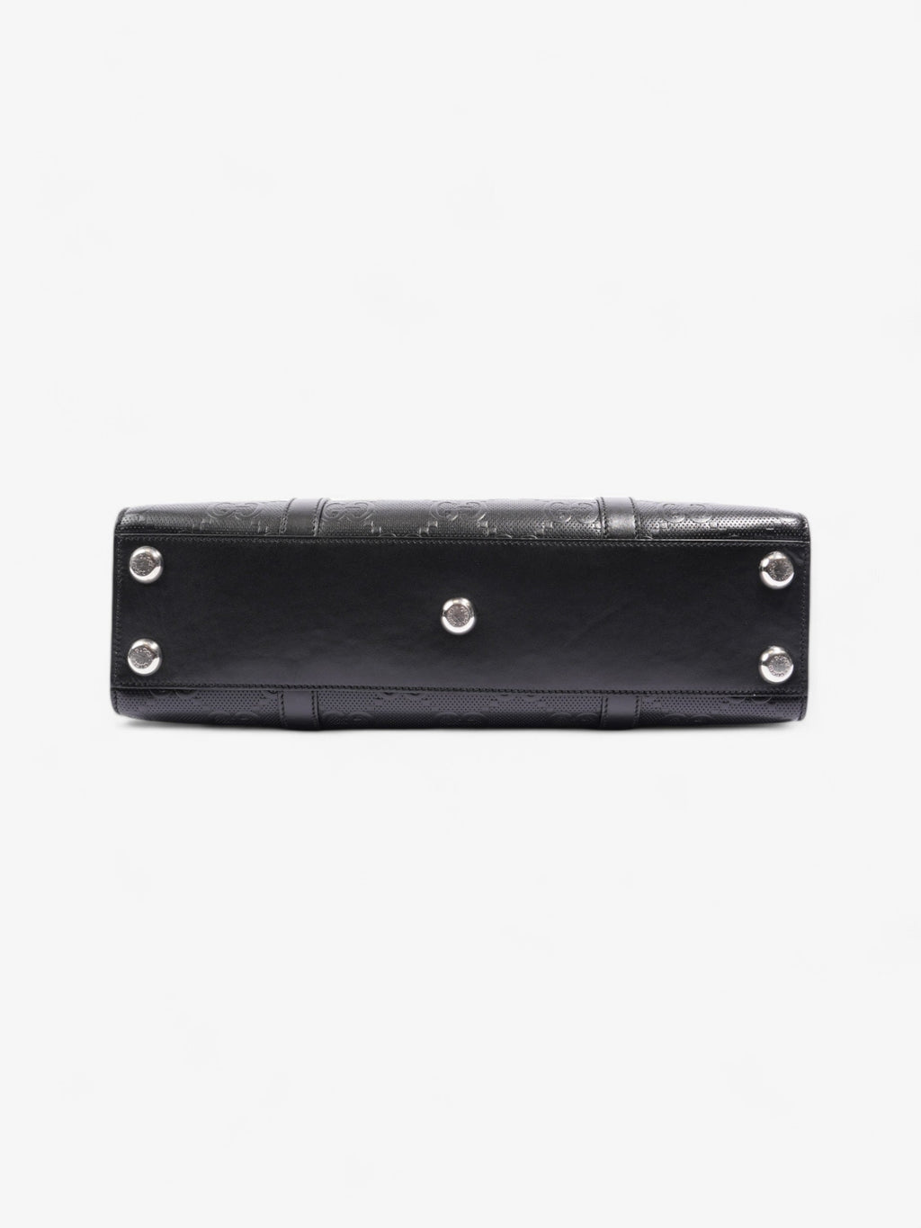 Gucci GG Tote Bag Black Embossed Leather Medium