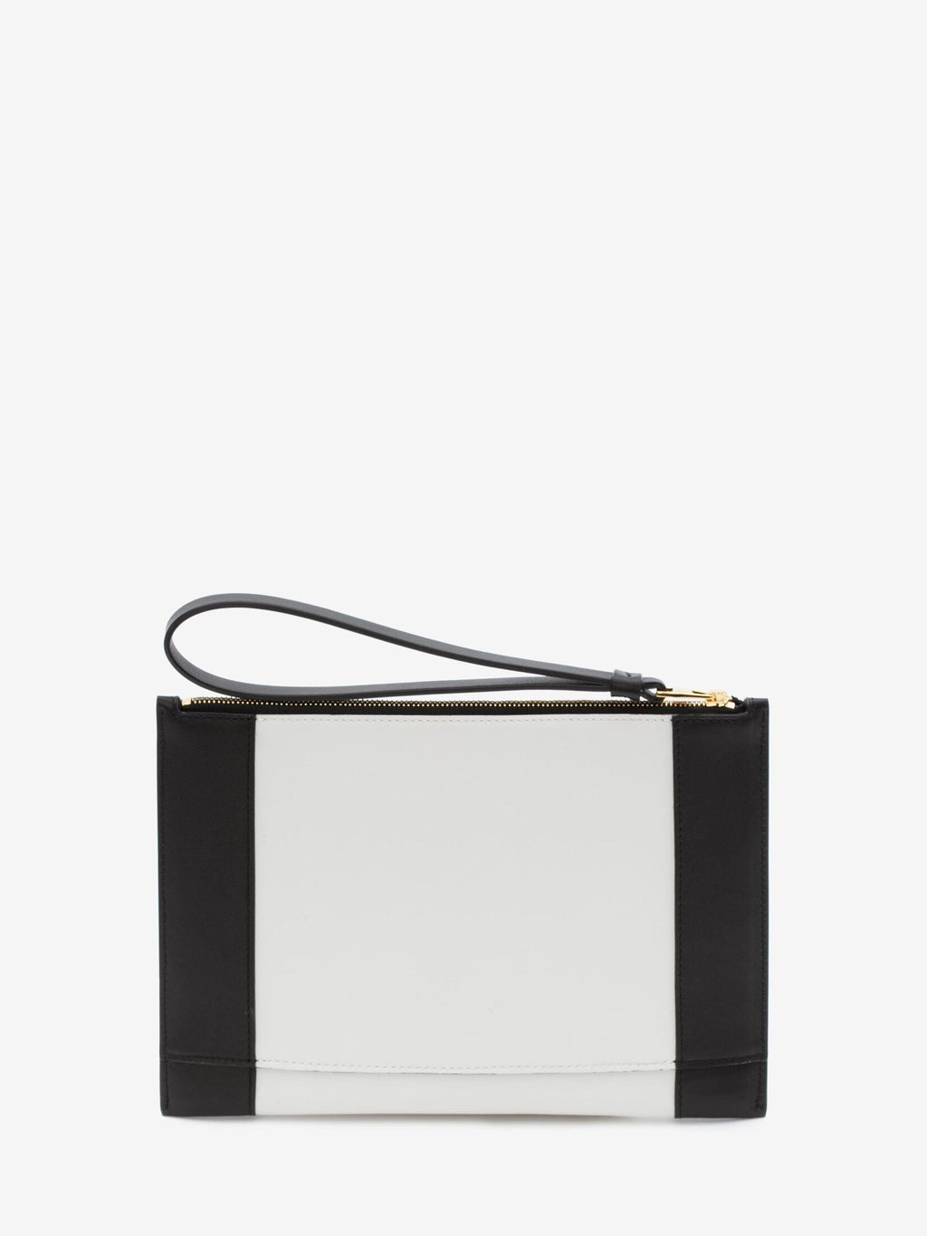 ALEXANDER MCQUEEN SIGNATURE ZIPPER CALFSKIN POUCH WRISTLET
