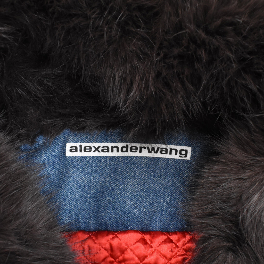 Alexander Wang Cropped Fur Trimmed Jacket - Women's S