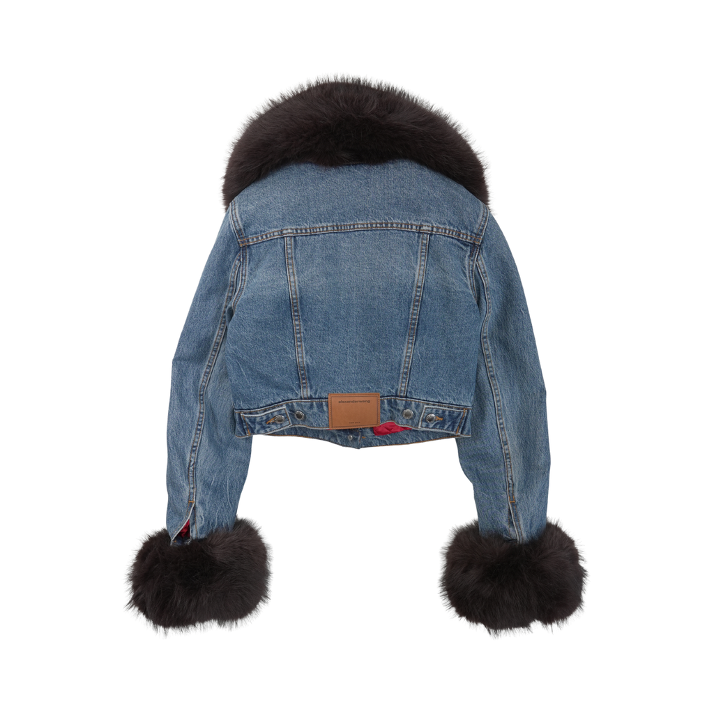 Alexander Wang Cropped Fur Trimmed Jacket - Women's S
