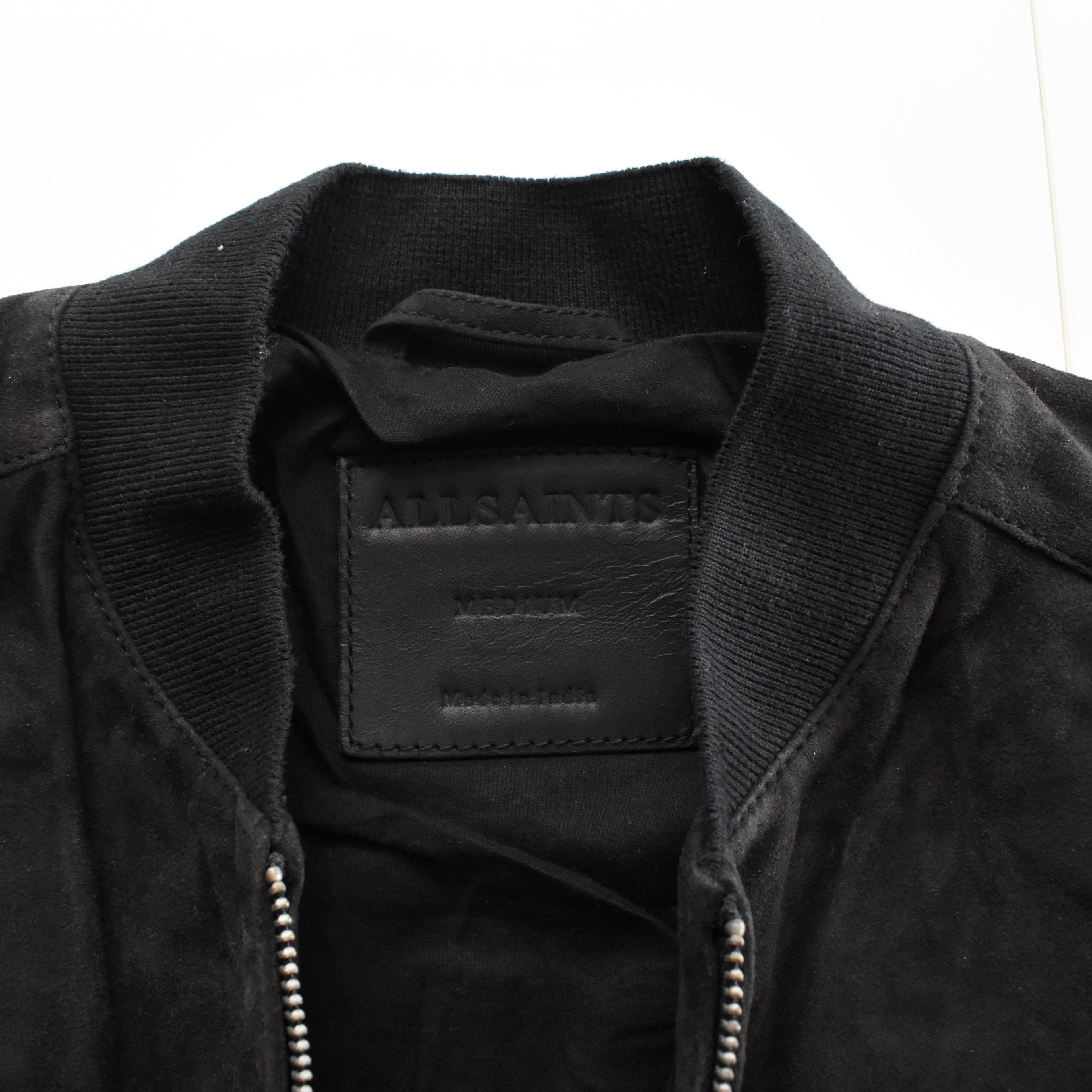 All Saints 'Kemble' Suede Bomber Jacket - Men's M