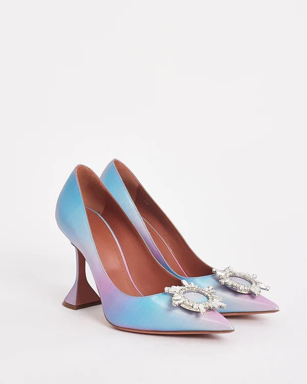 AMINA MUADI LEATHER RAINBOW FAIRY SHADOW AM CRYSTAL BEGUM PUMPS