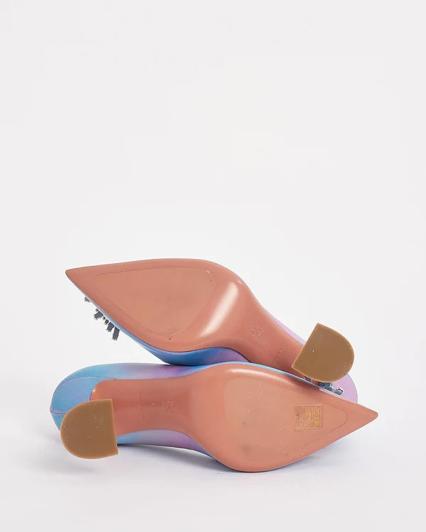 AMINA MUADI LEATHER RAINBOW FAIRY SHADOW AM CRYSTAL BEGUM PUMPS