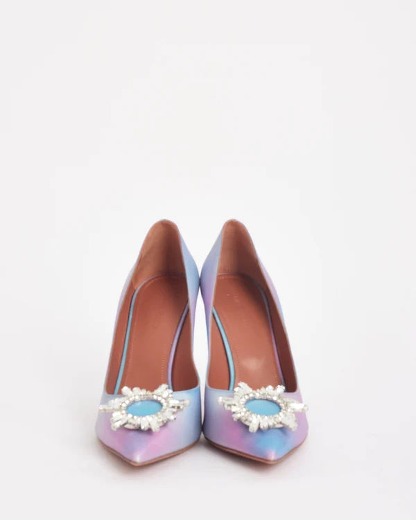 AMINA MUADI LEATHER RAINBOW FAIRY SHADOW AM CRYSTAL BEGUM PUMPS