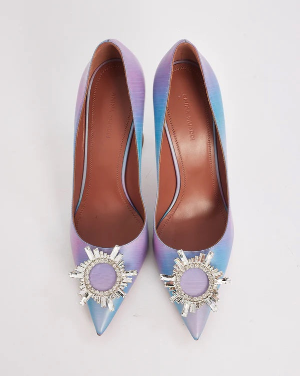 AMINA MUADI LEATHER RAINBOW FAIRY SHADOW AM CRYSTAL BEGUM PUMPS
