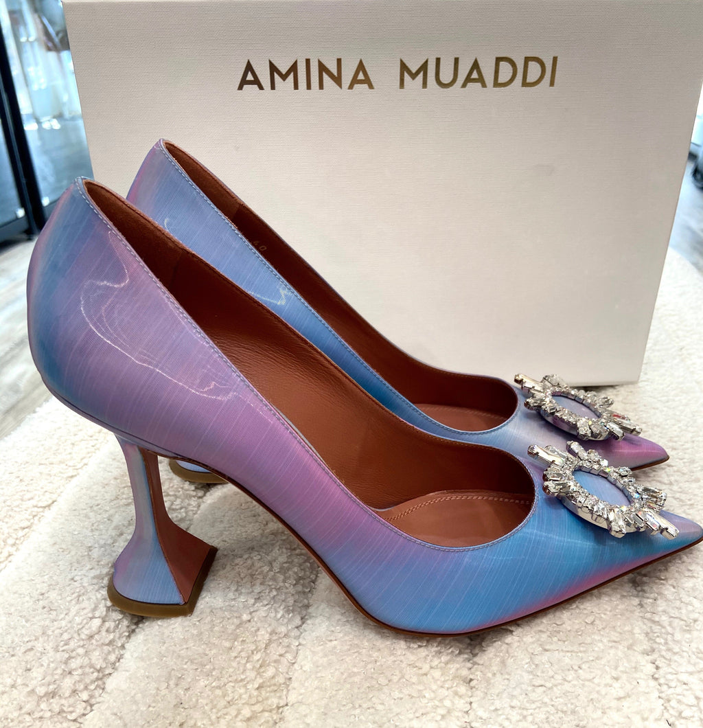 AMINA MUADI LEATHER RAINBOW FAIRY SHADOW AM CRYSTAL BEGUM PUMPS