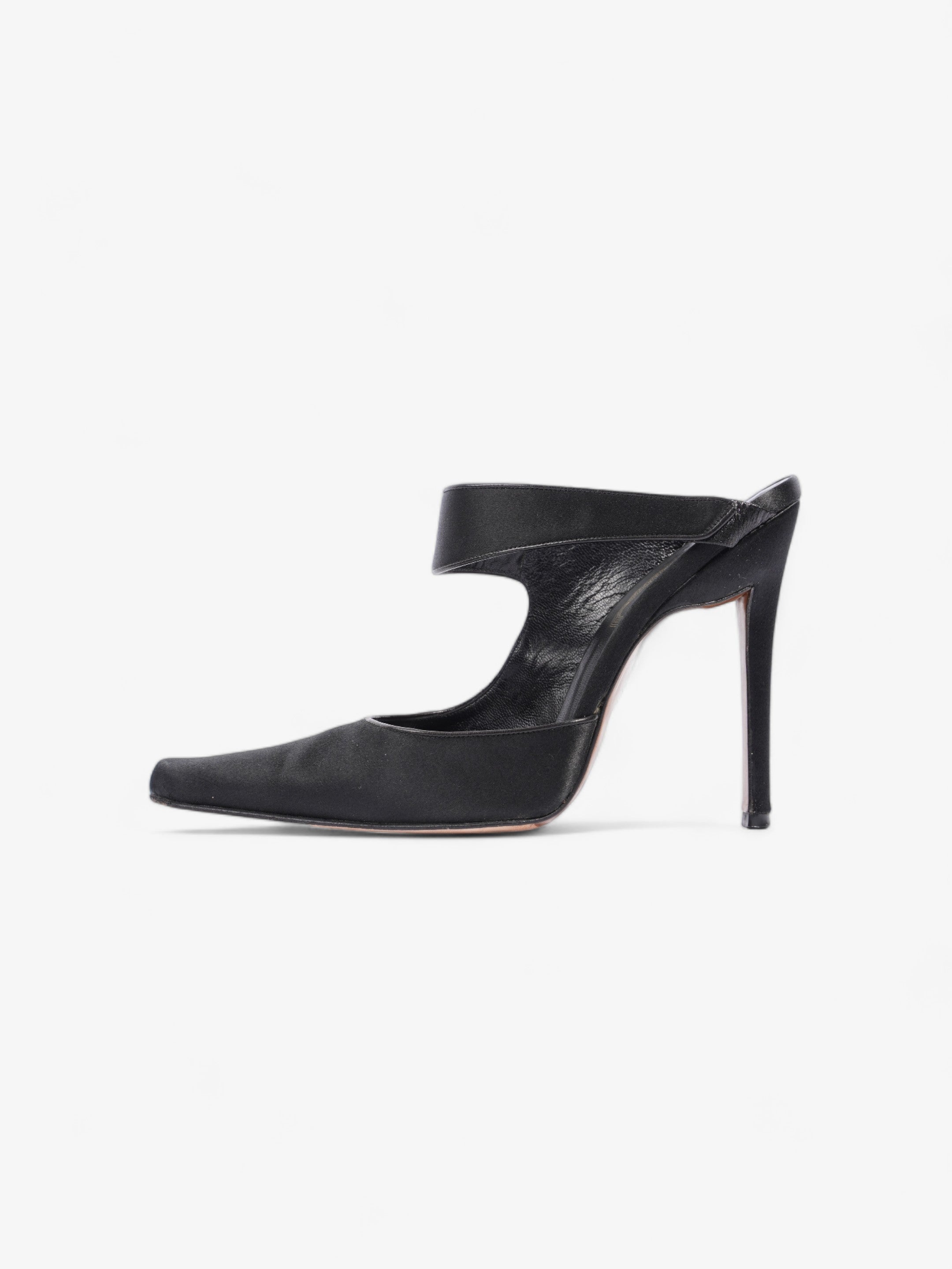 Christian Dior Strap Pointed Heels 110mm Black Satin EU 39 UK 6