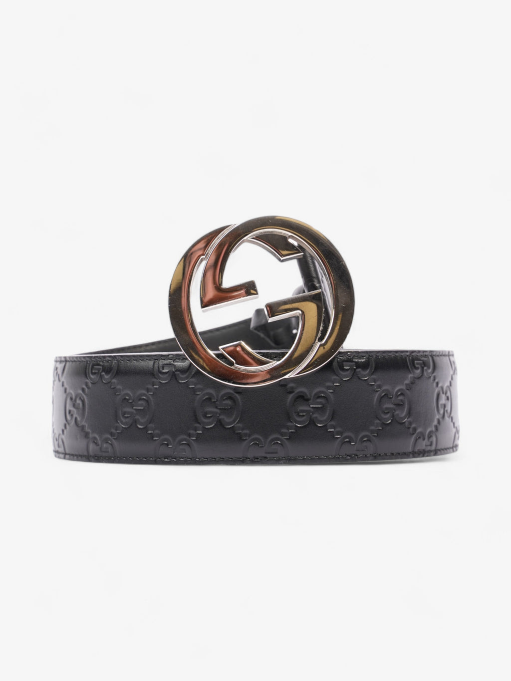 Gucci Interlocking G Belt Black Leather 105cm 42"