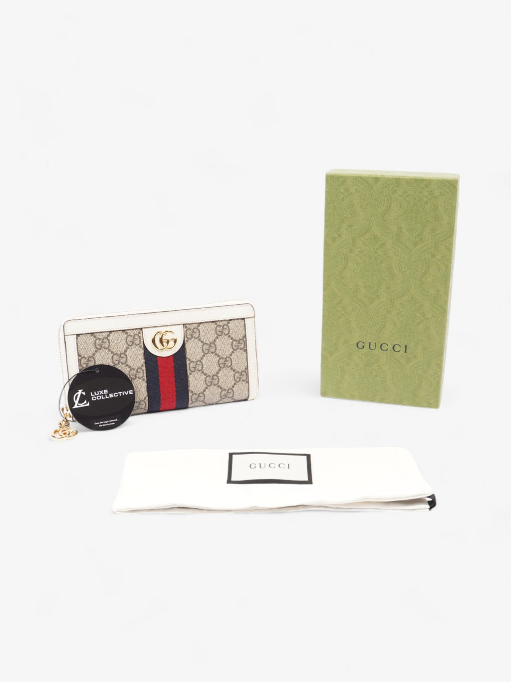 Gucci Ophidia Wallet GG Supreme / White Canvas