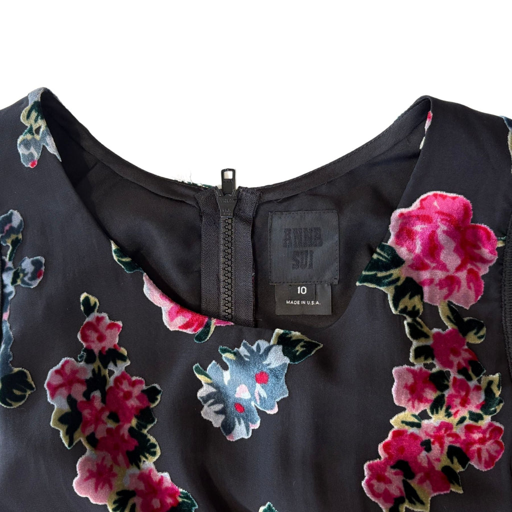 Anna Sui 'Velvet Floral' Dress - Women's 10