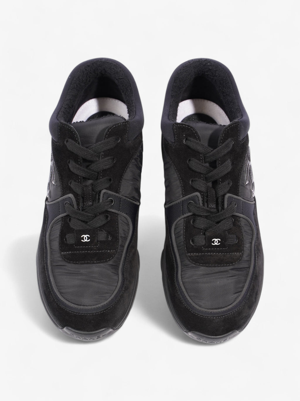 Chanel CC Logo Sneakers Black Suede EU 37.5 UK 4.5