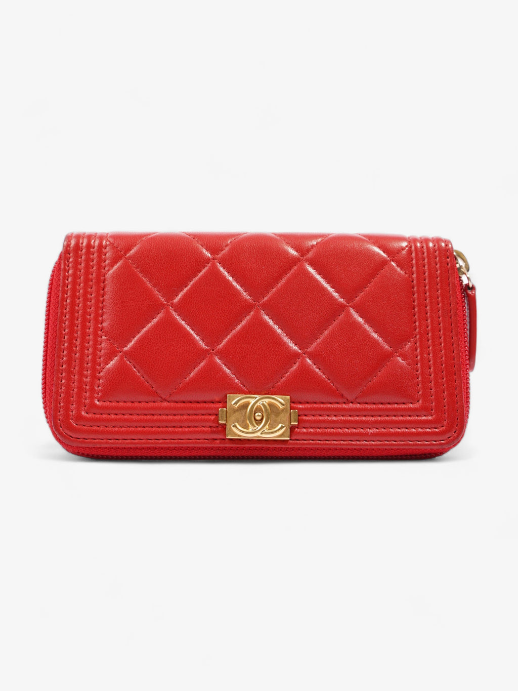 Chanel Coin Case Red Lambskin Leather