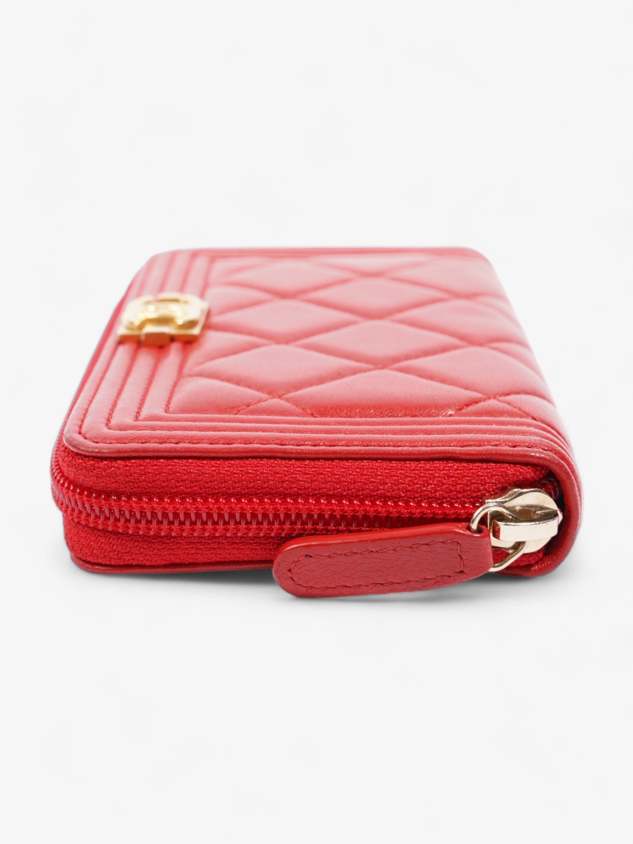Chanel Coin Case Red Lambskin Leather
