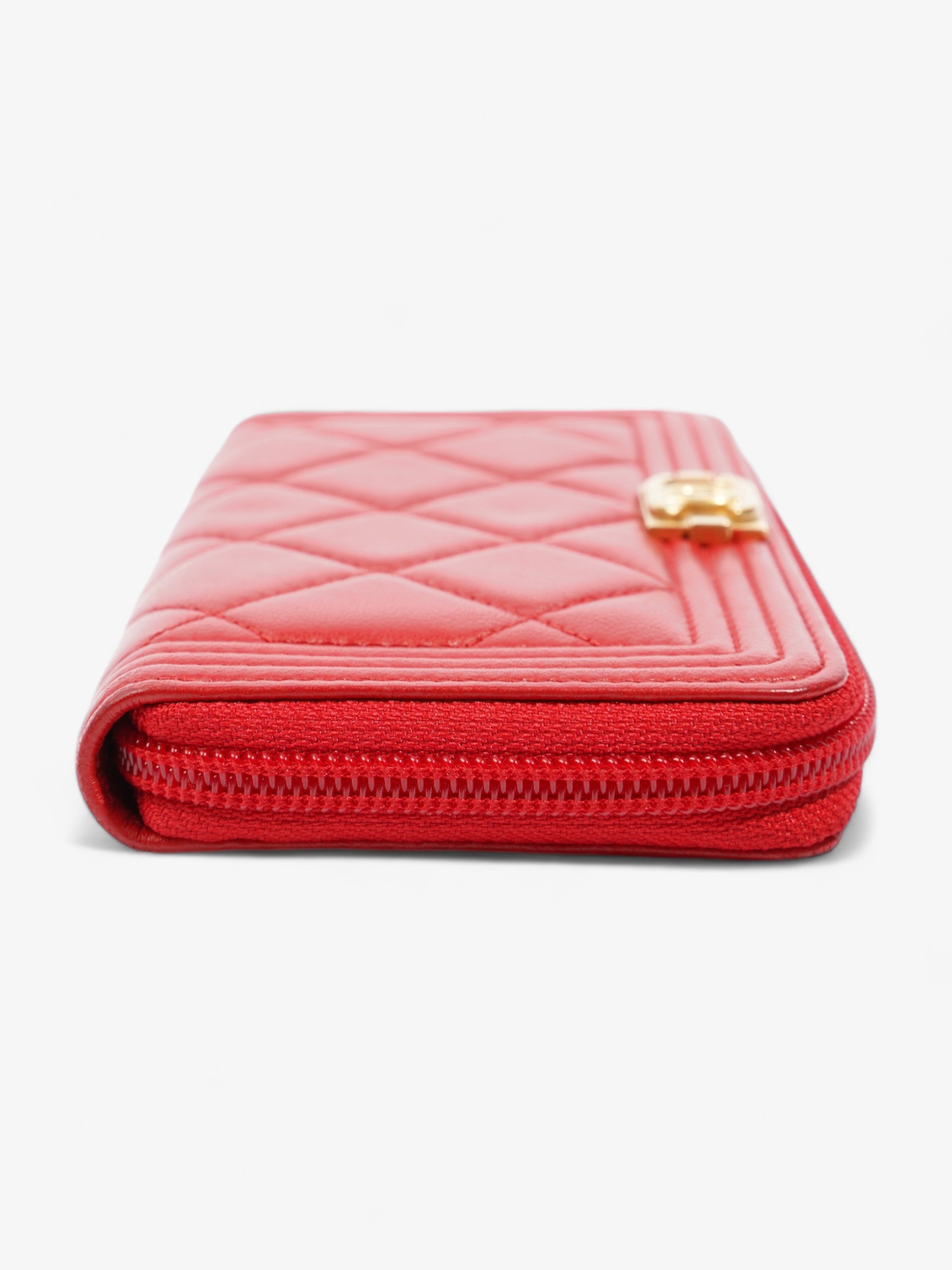 Chanel Coin Case Red Lambskin Leather