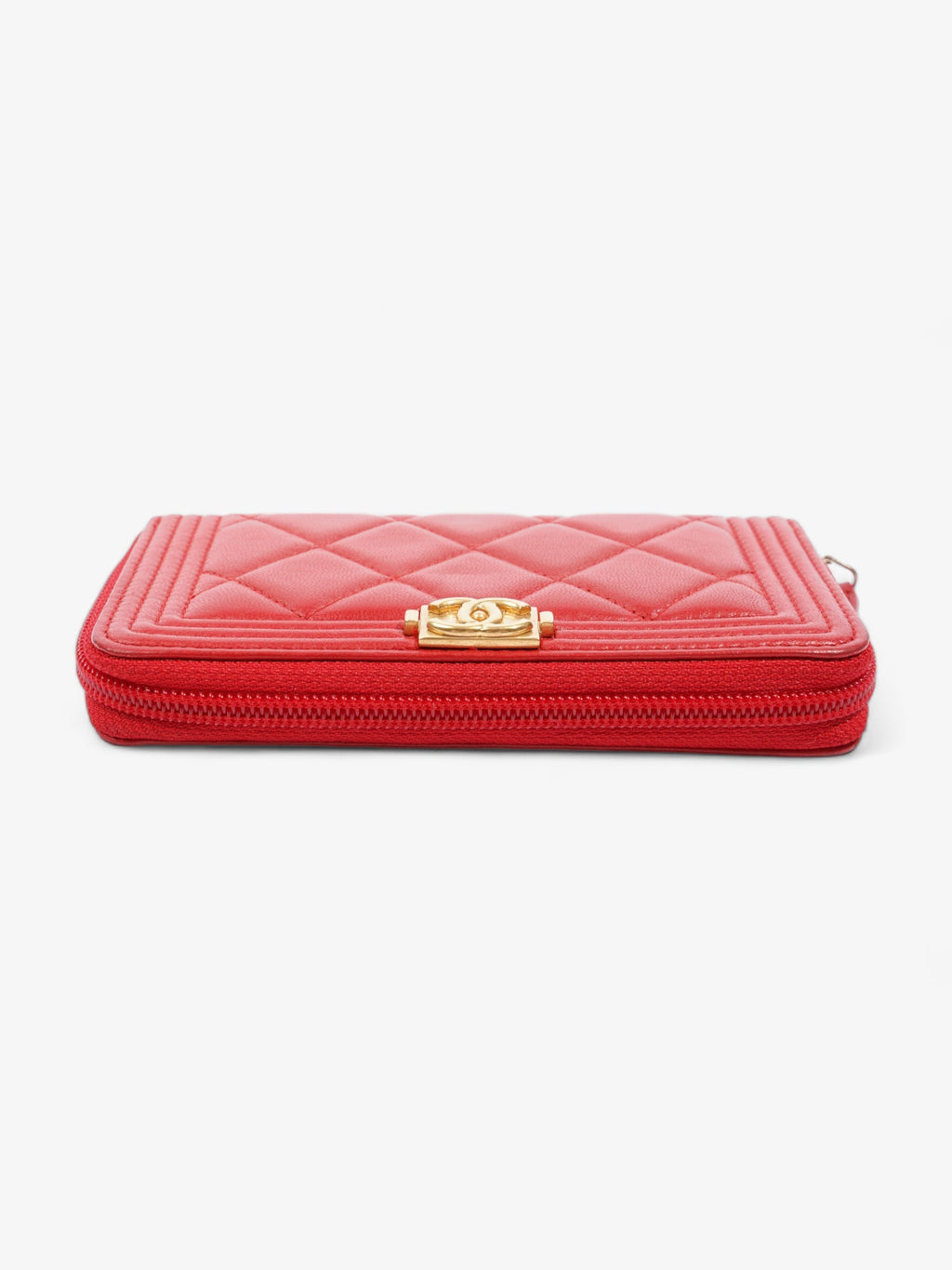 Chanel Coin Case Red Lambskin Leather