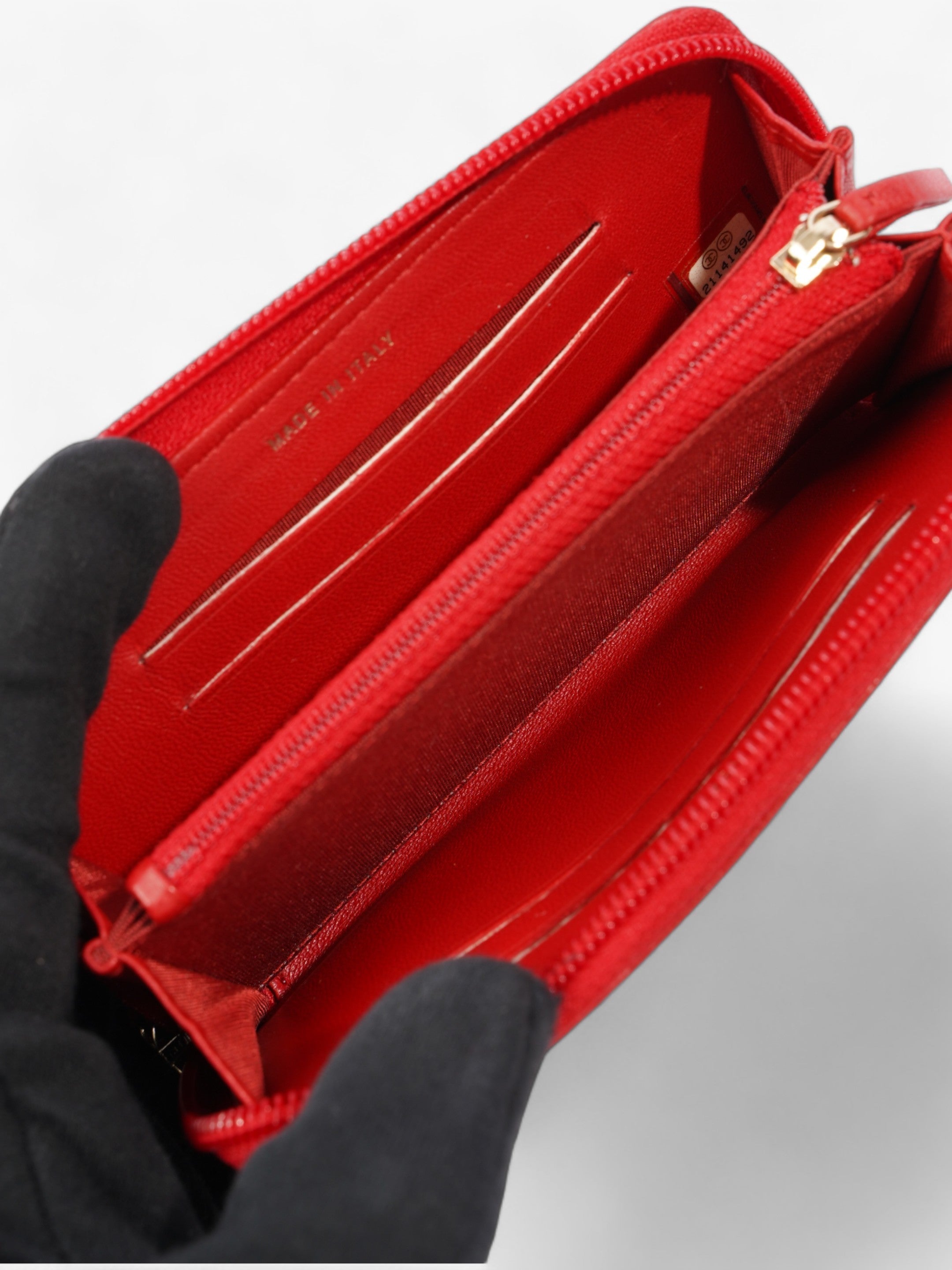 Chanel Coin Case Red Lambskin Leather