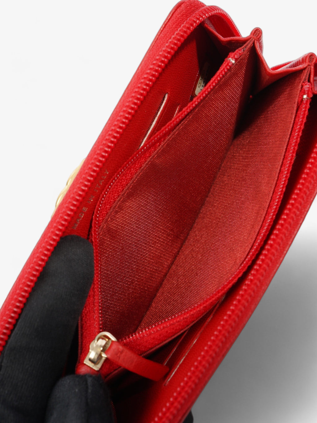 Chanel Coin Case Red Lambskin Leather