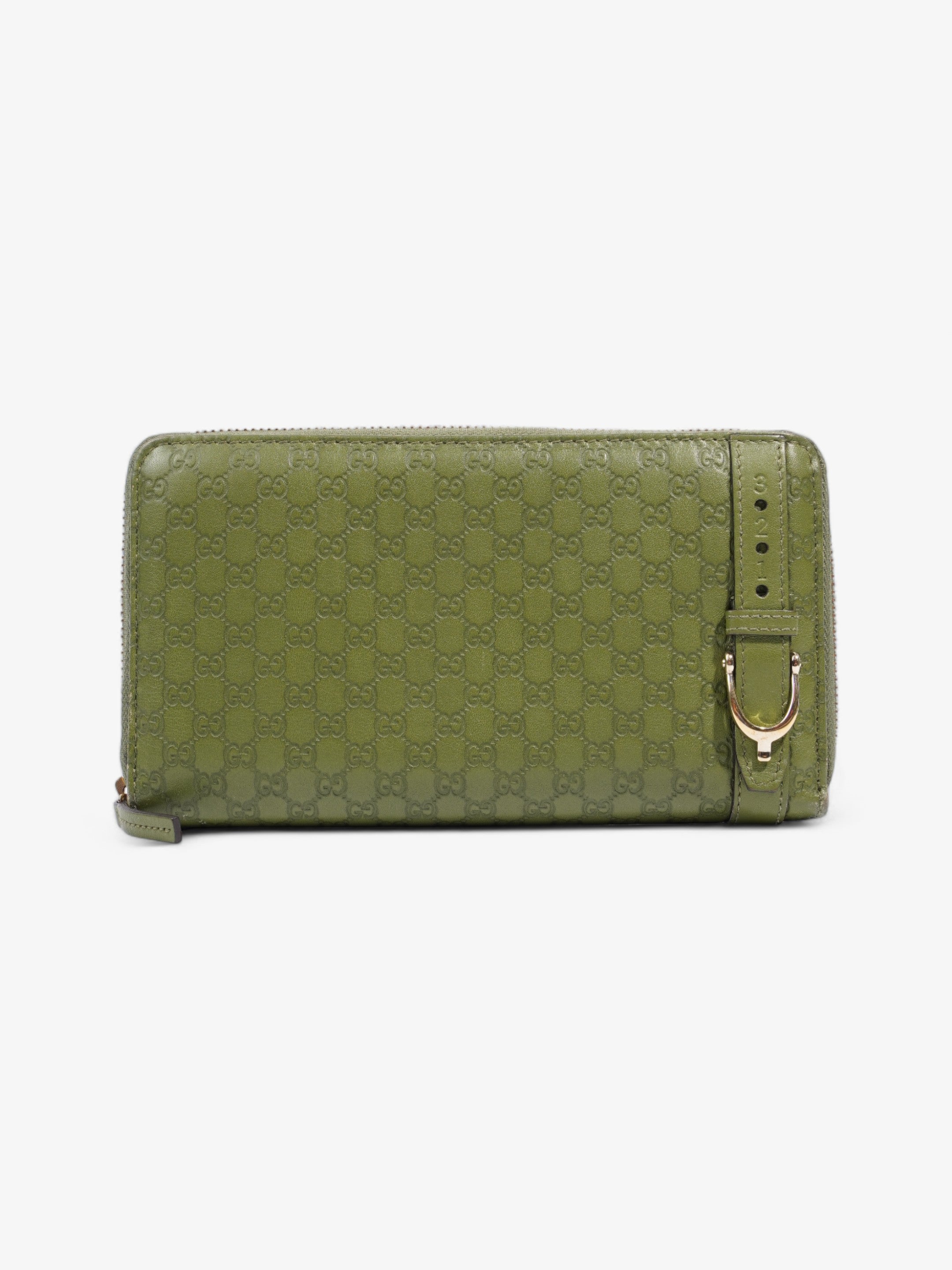 Gucci Microguccissima Continental Wallet Green Embossed Leather