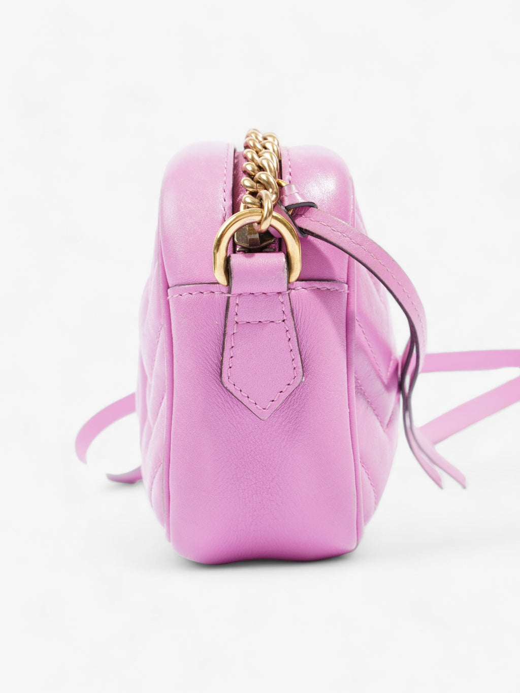 Gucci Marmont Zip Pink Matelasse Leather Mini