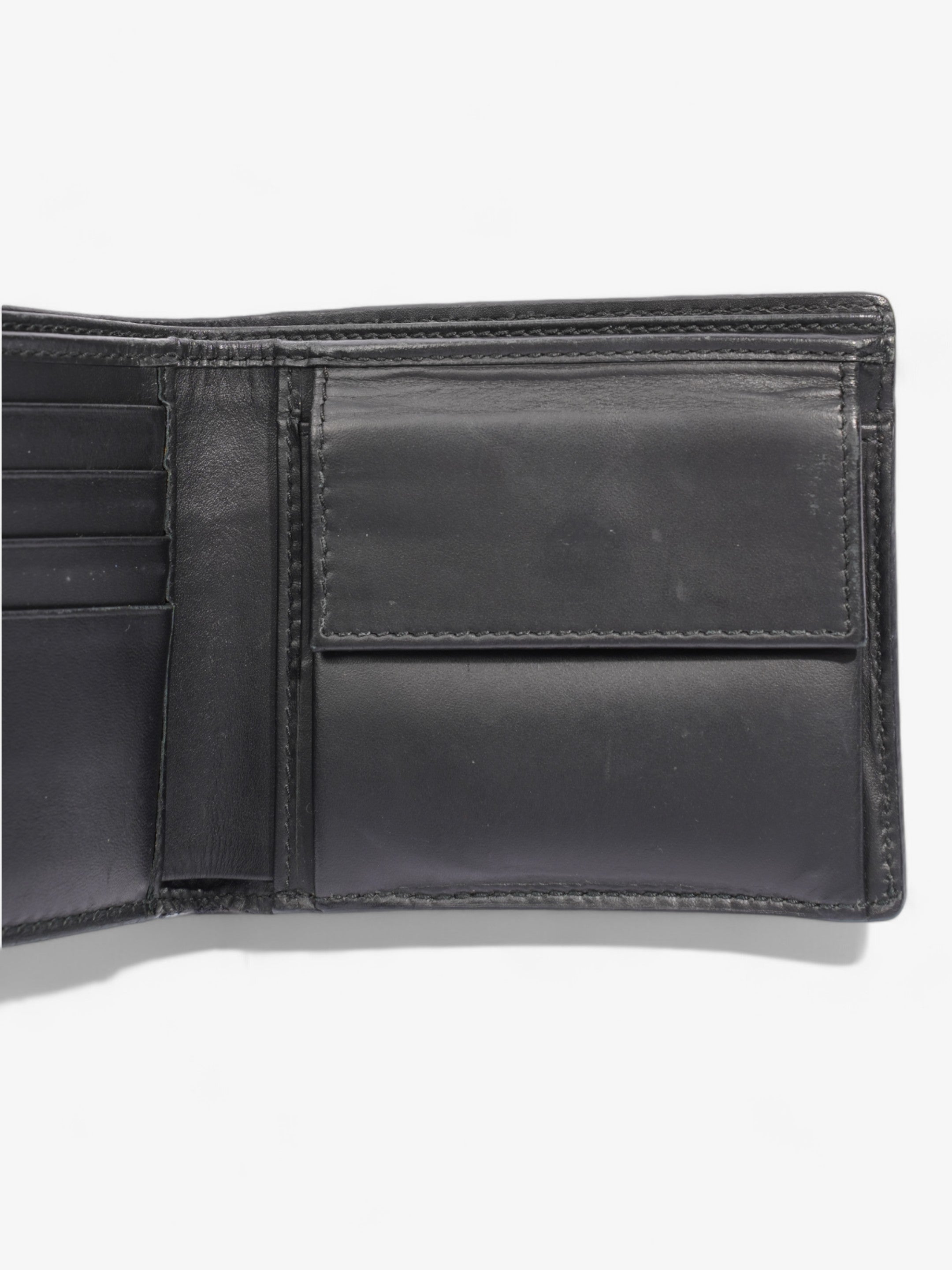Gucci Guccissima Compact Wallet Black Leather
