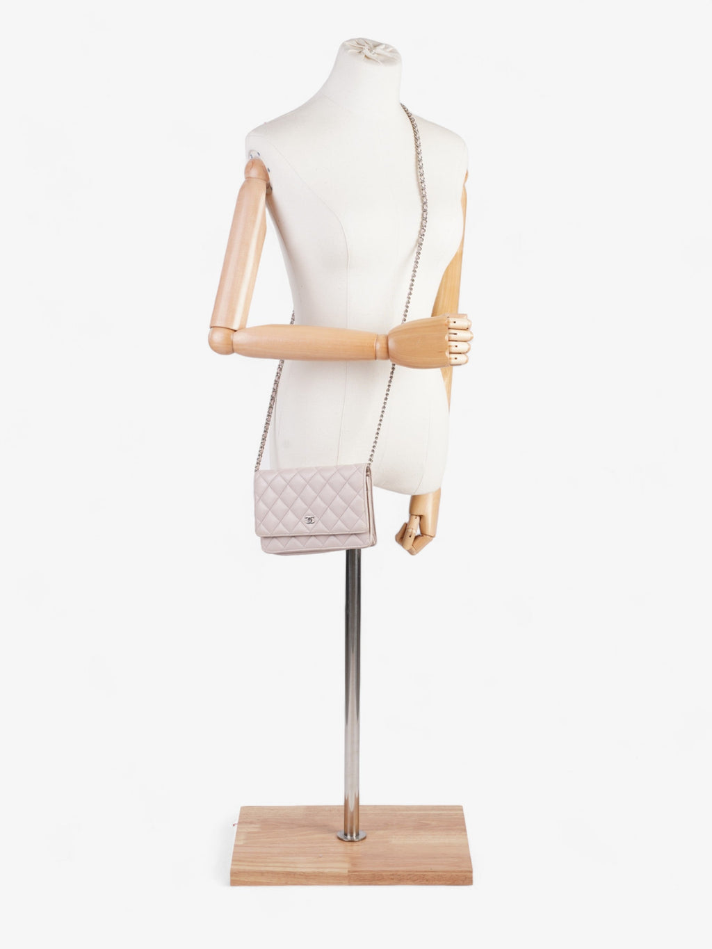 Chanel Classic Wallet On Chain Pale Pink Lambskin Leather