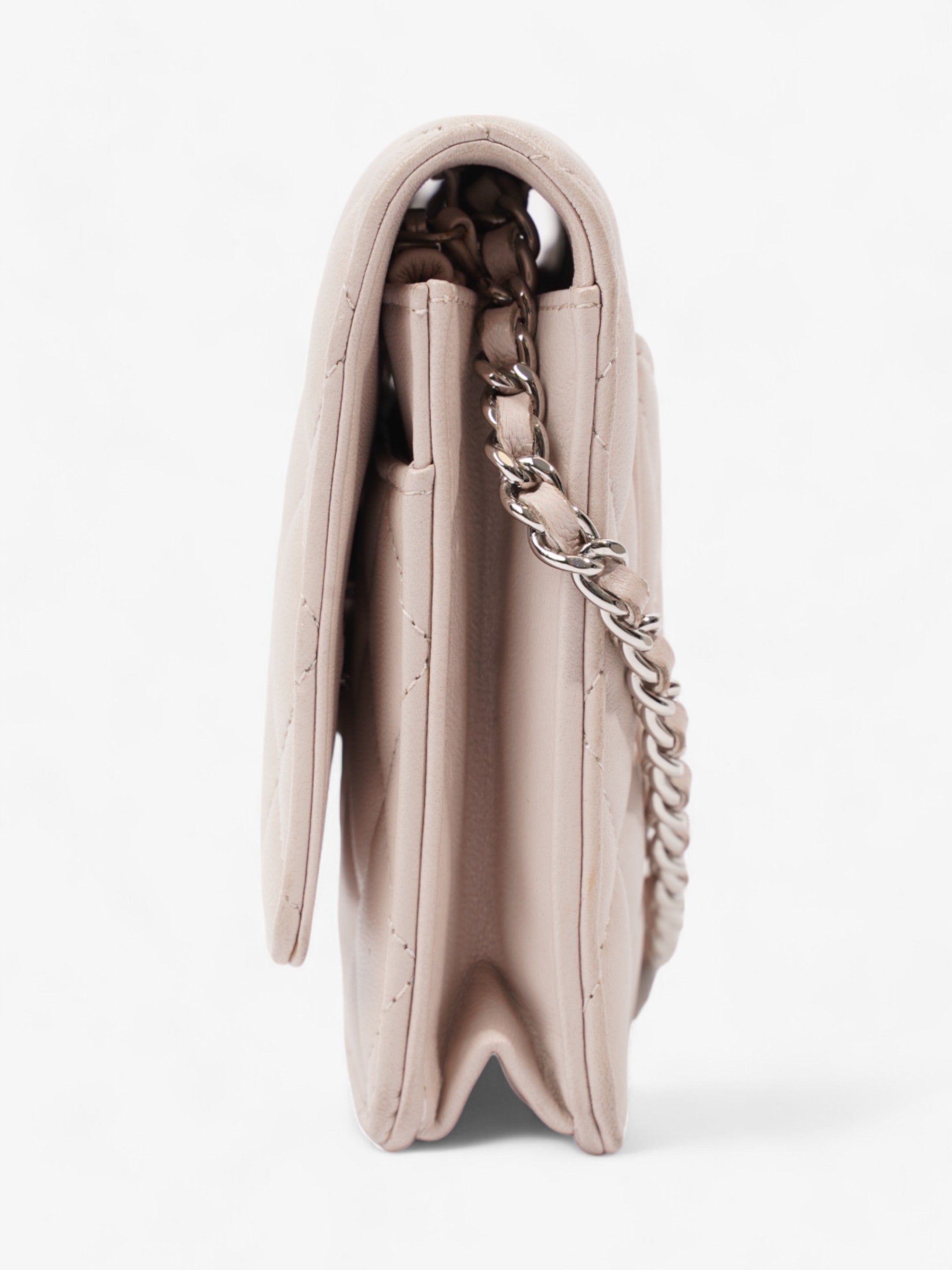 Chanel Classic Wallet On Chain Pale Pink Lambskin Leather