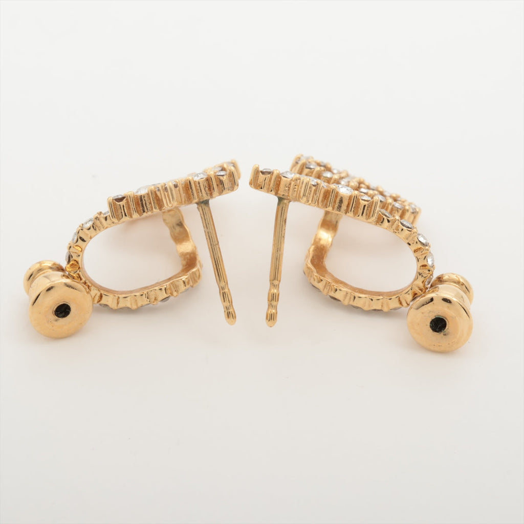 Christian Dior CD Star Gold Rhinestone Earrings Costume Jewellery