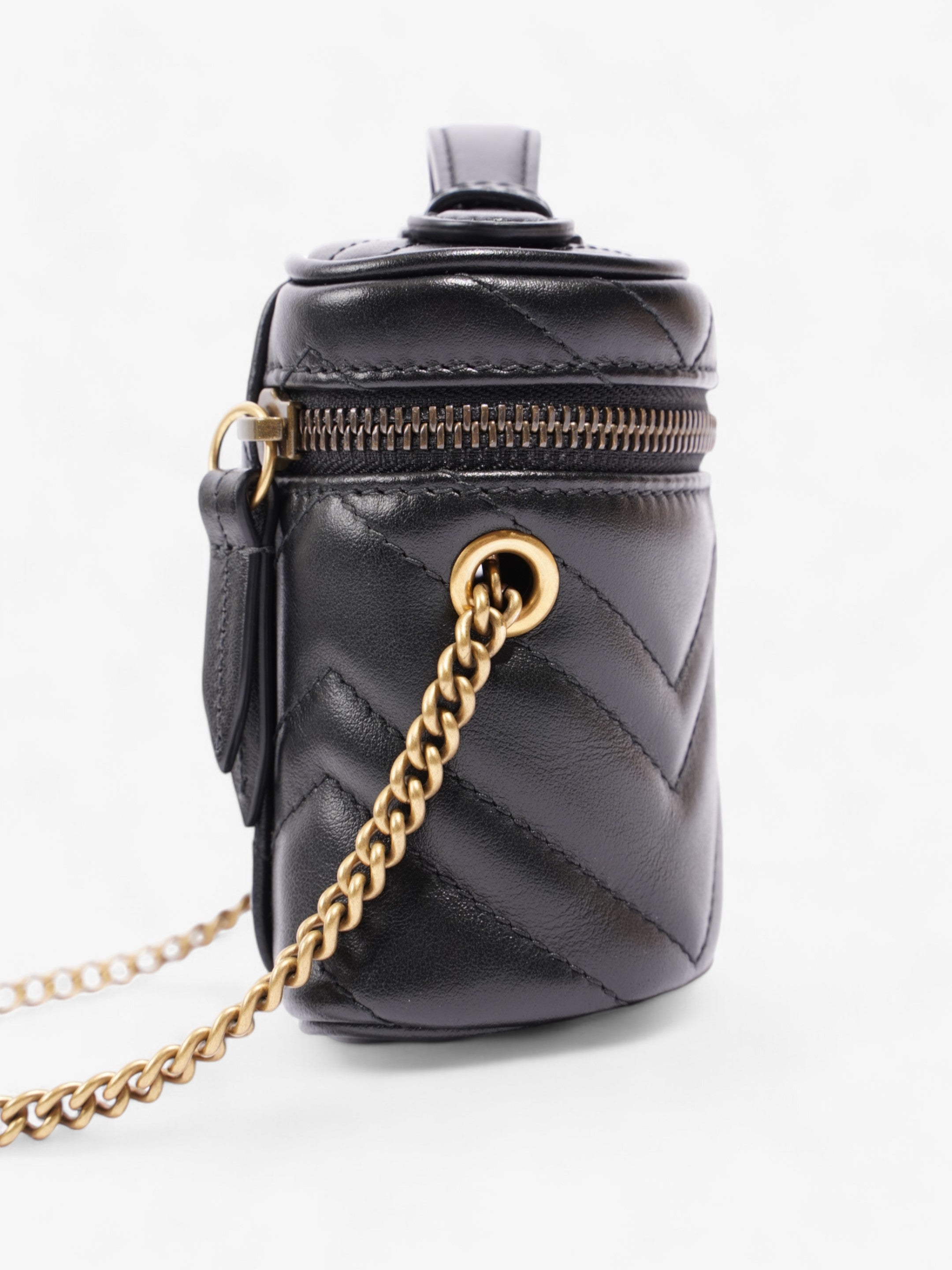 Gucci GG Marmont Vanity Black Matelasse Leather Mini