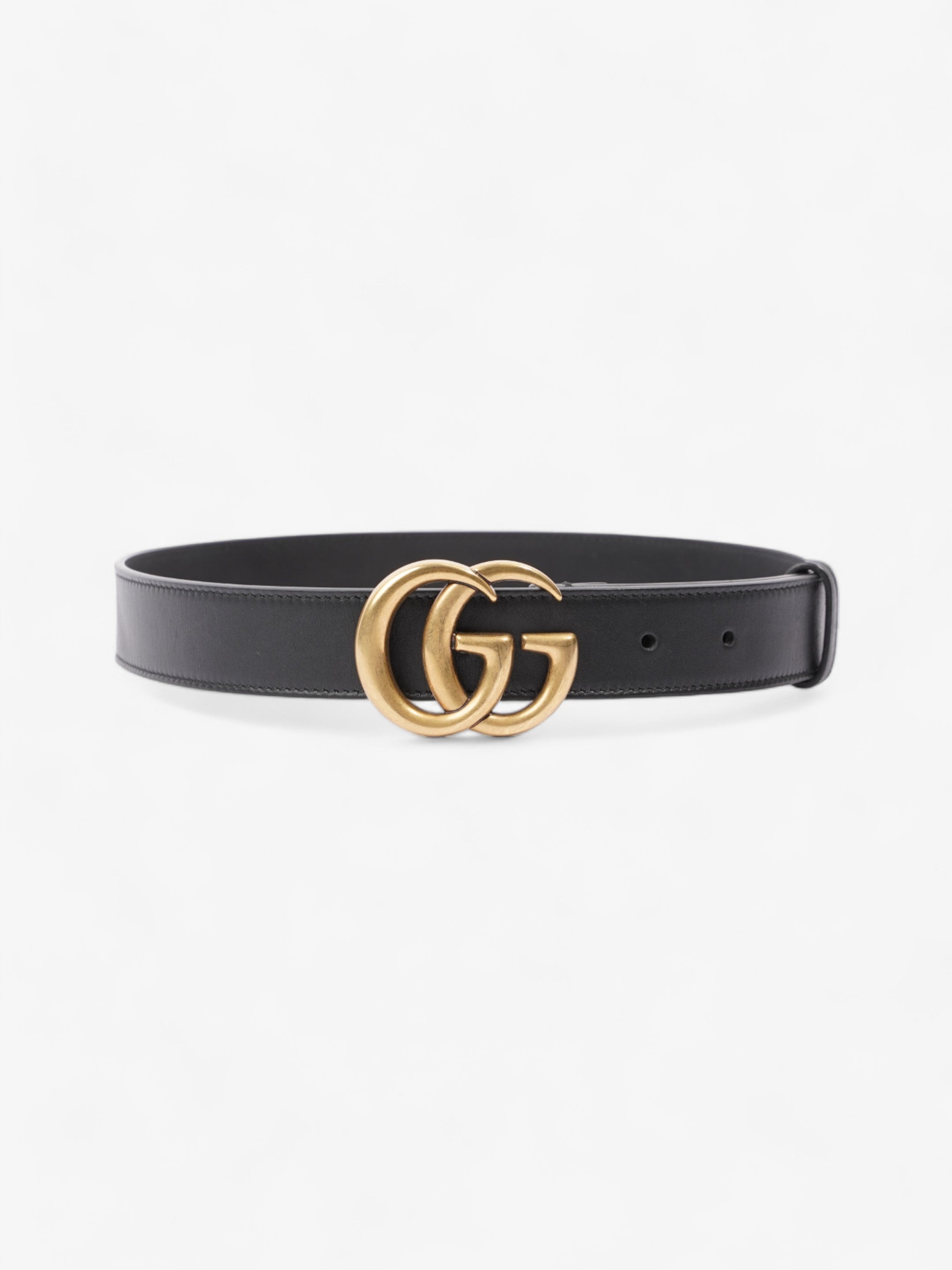 Gucci GG Marmont Thin Belt Black Leather 70cm 28"