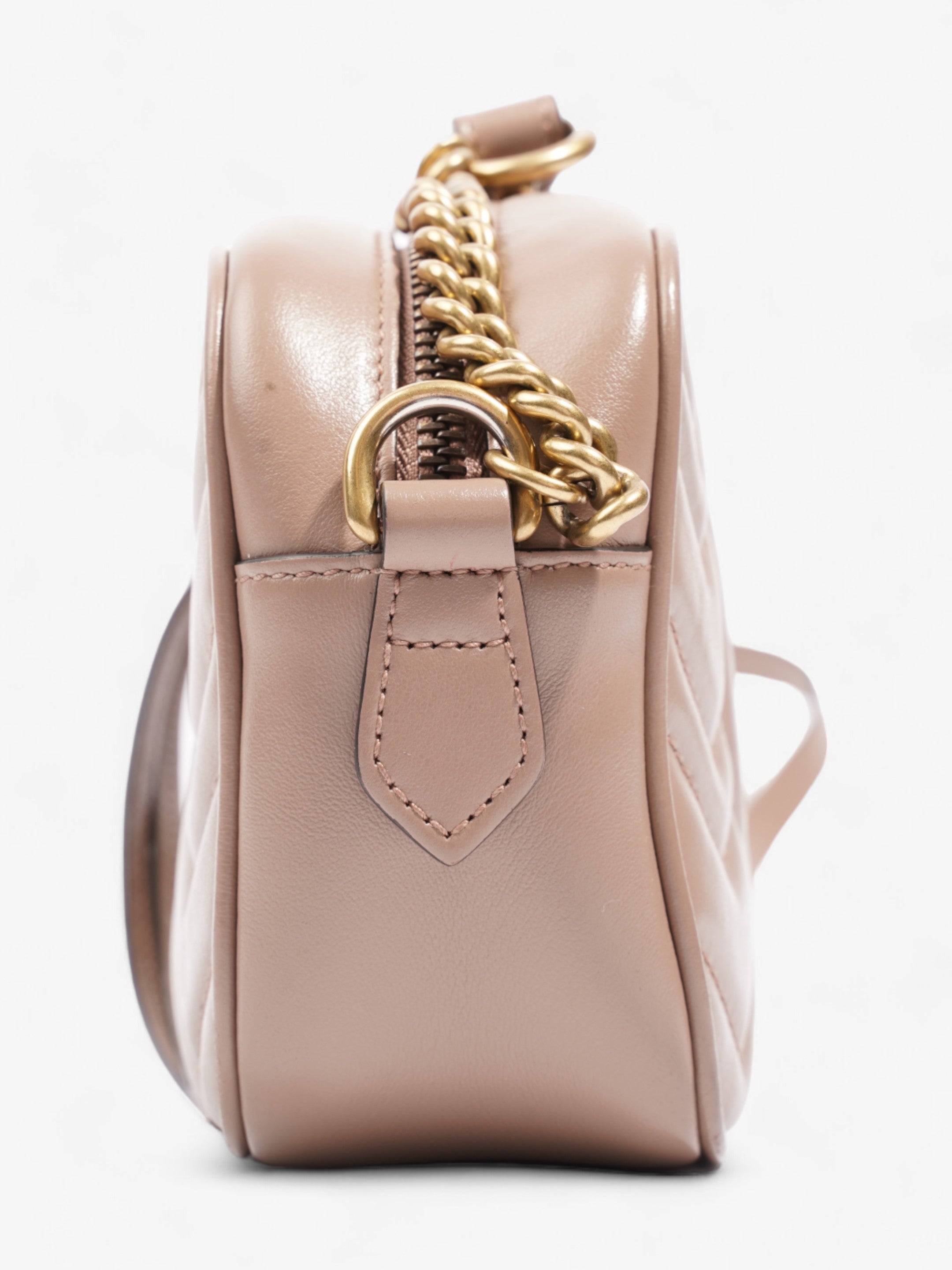 Gucci GG Marmont Taupe Matelasse Leather Mini