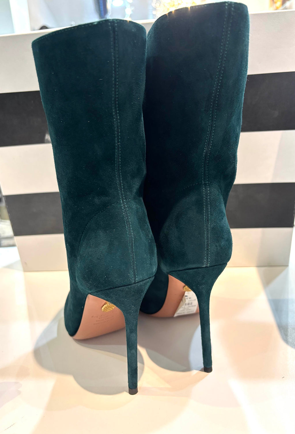 AQUAZZURA MATIGNON 105 SUEDE BOOTIE