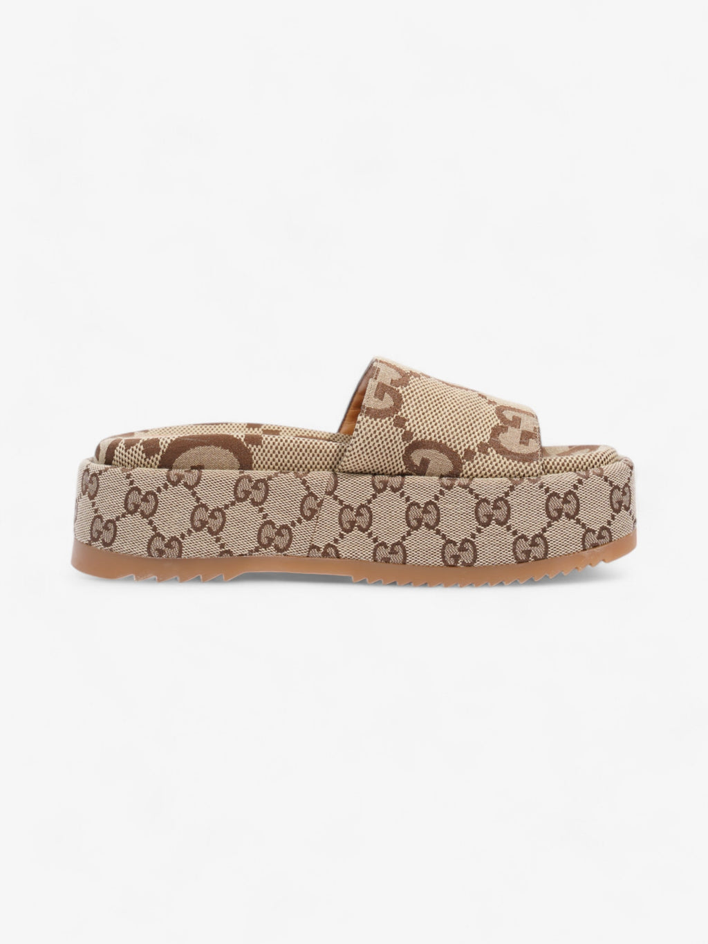 Gucci GG Platform Sandals Beige  / Brown Canvas EU 35 UK 2