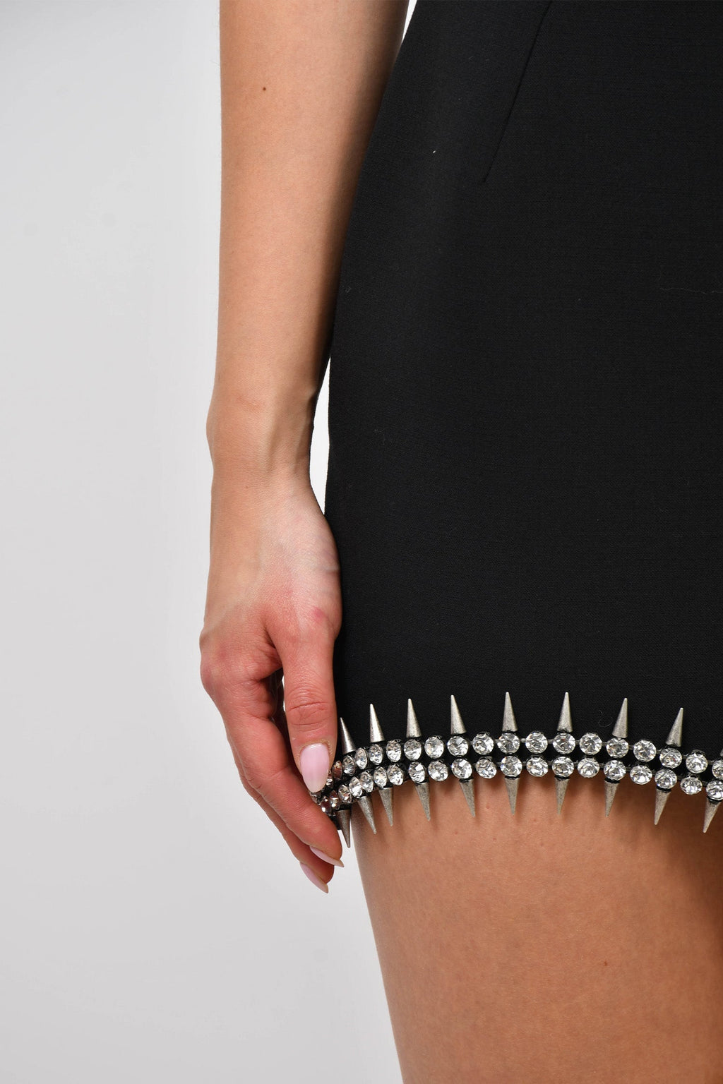 AREA Black Crystal Embellished Bow Mini Dress Size 4