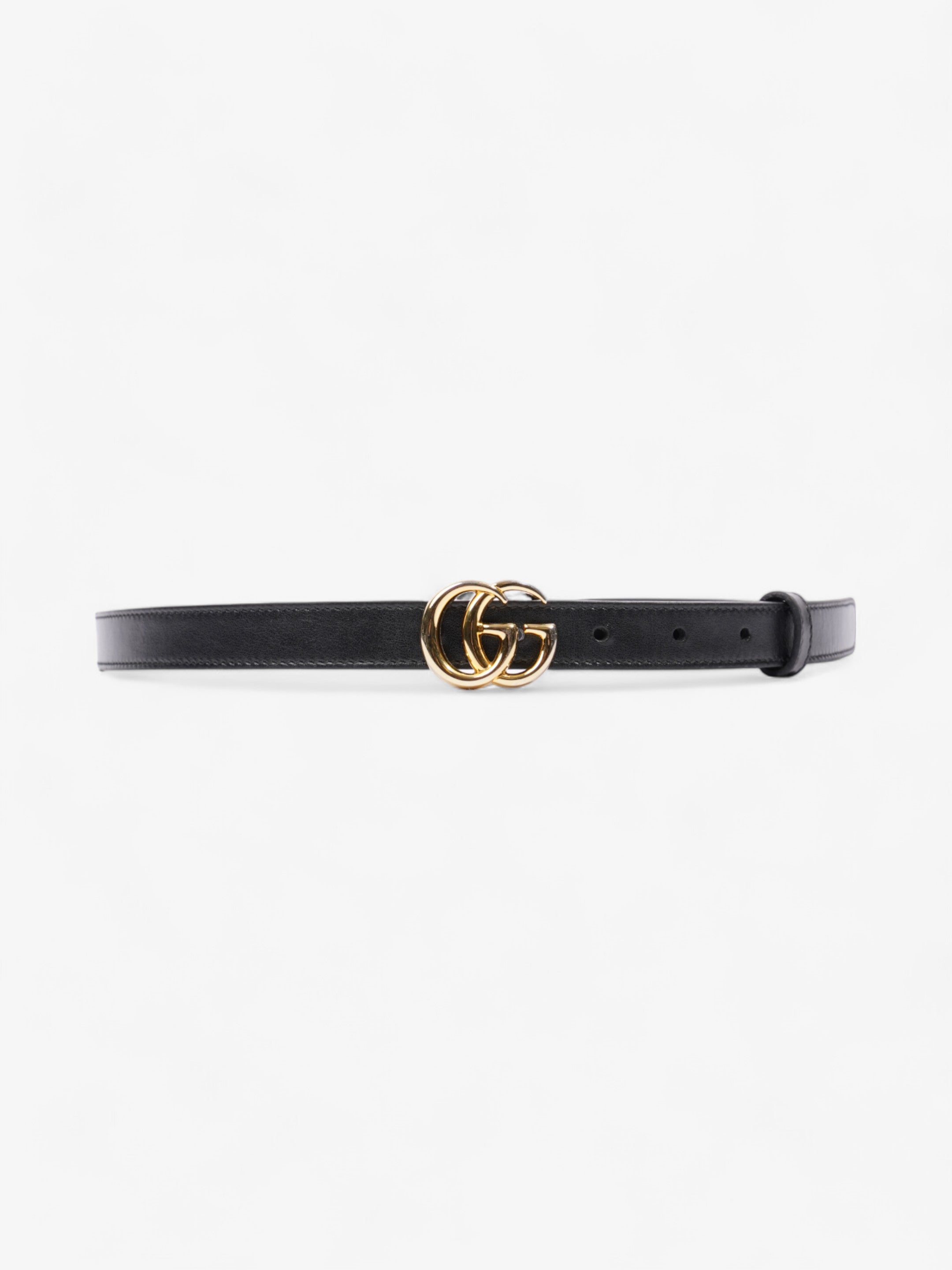 Gucci GG Marmont Thin Belt Black / Gold Leather 90cm / 36"