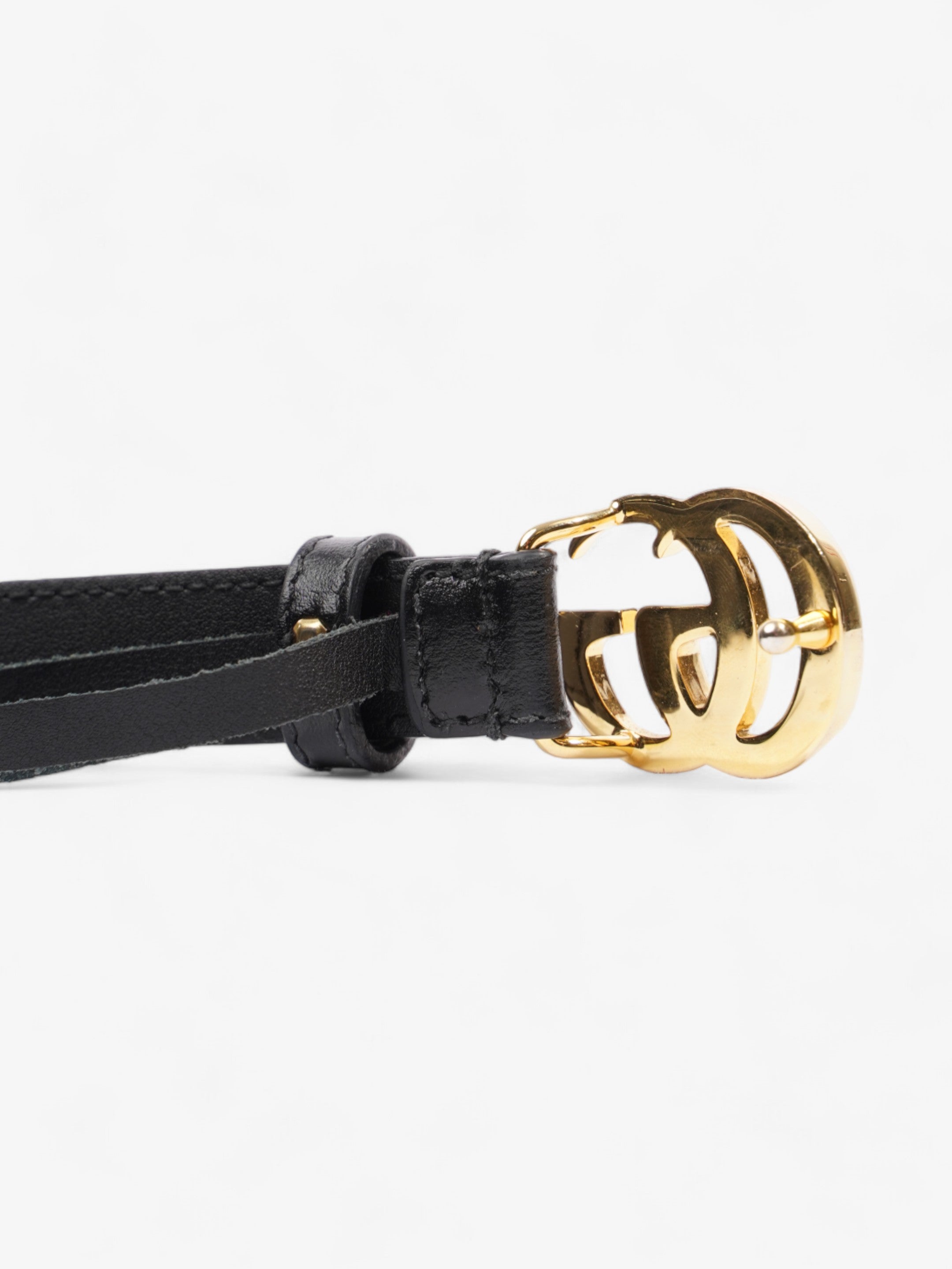 Gucci GG Marmont Thin Belt Black / Gold Leather 90cm / 36"