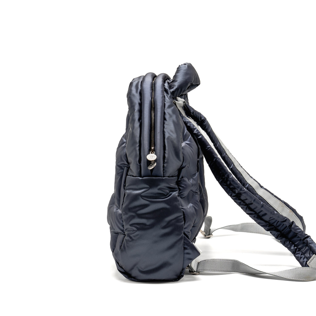 Chanel Doudone Padded Backpack Nylon Dark Grey
