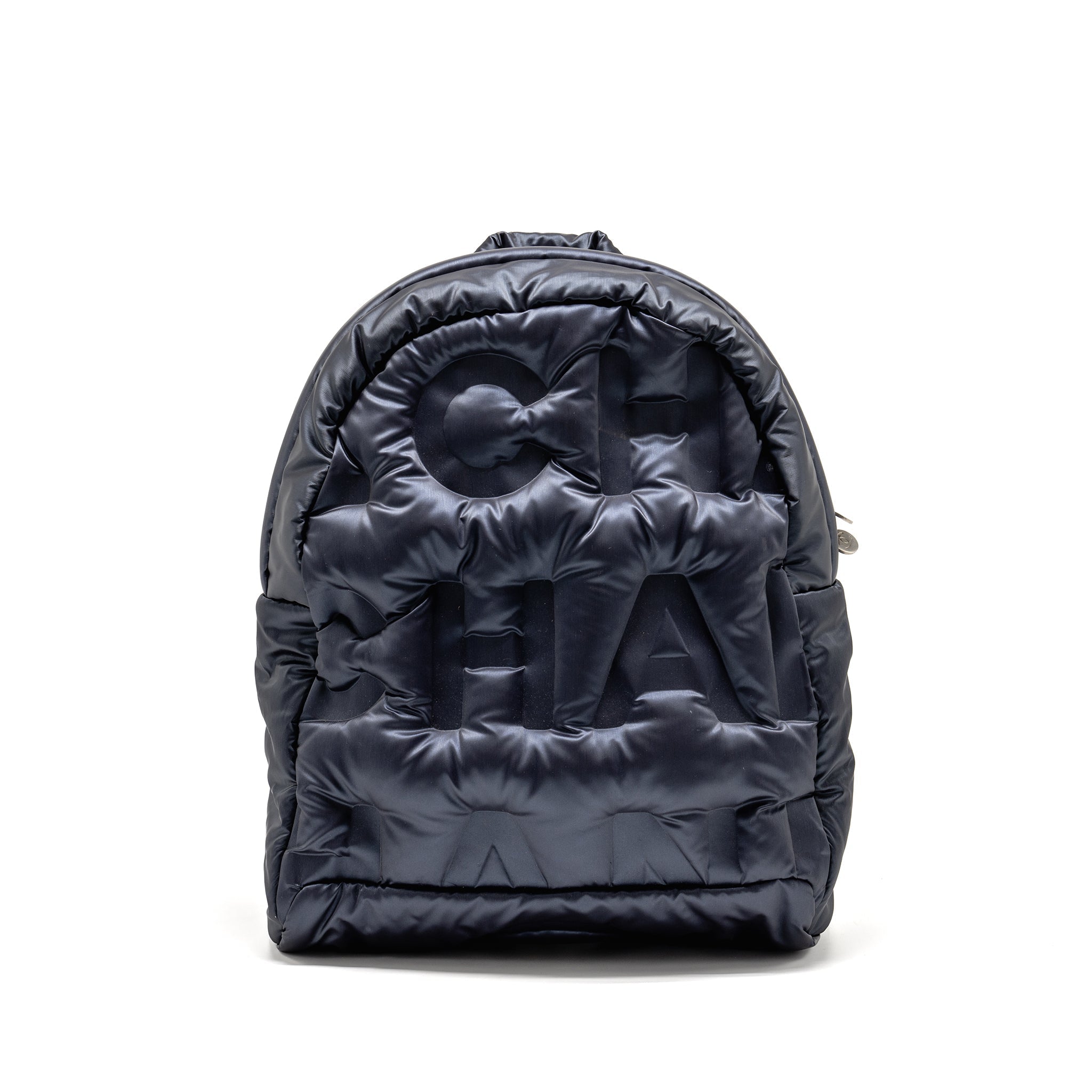 Chanel Doudone Padded Backpack Nylon Dark Grey