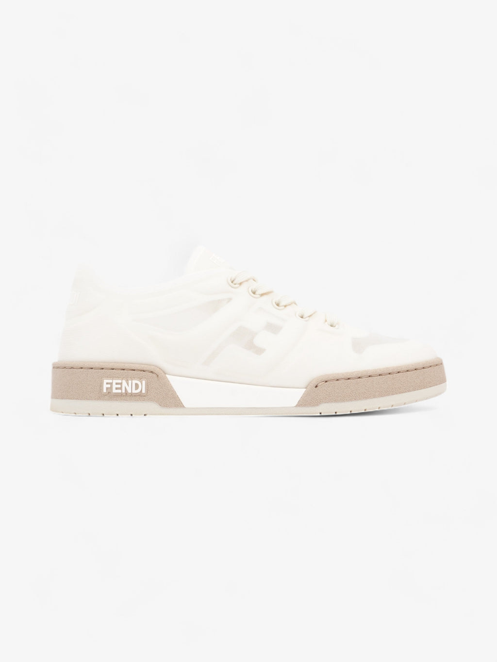 Fendi Low Top Sneaker White Mesh EU 38.5 UK 5.5