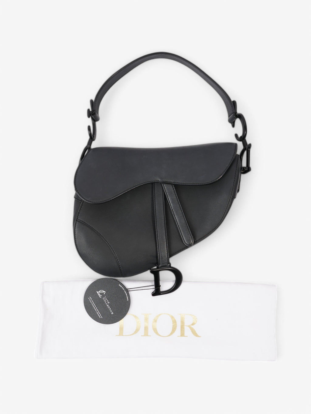 Christian Dior Saddle Bag Black Leather