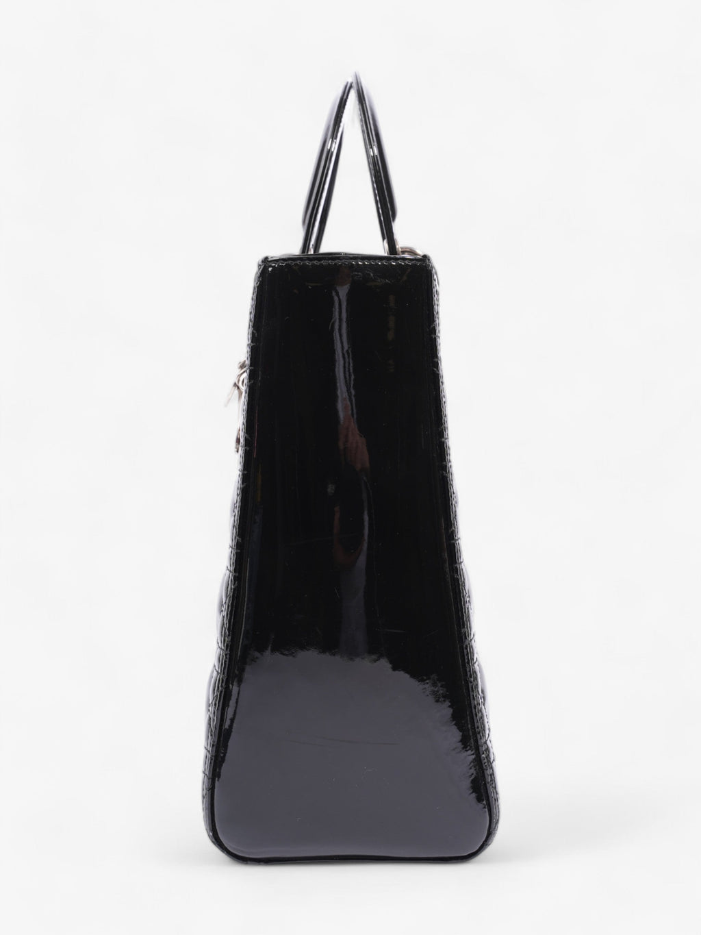 Christian Dior Lady Dior Black Patent Leather Large