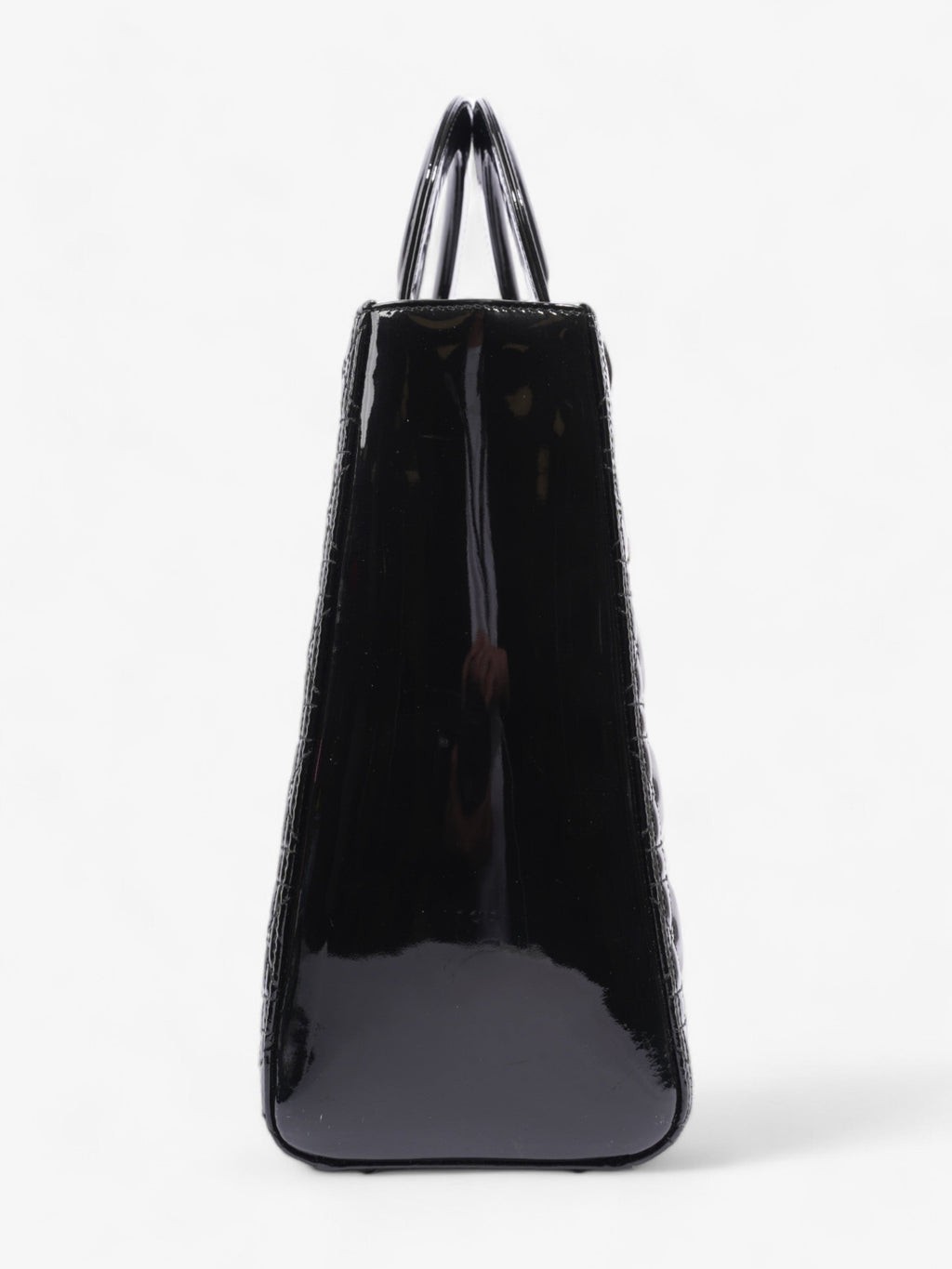 Christian Dior Lady Dior Black Patent Leather Large