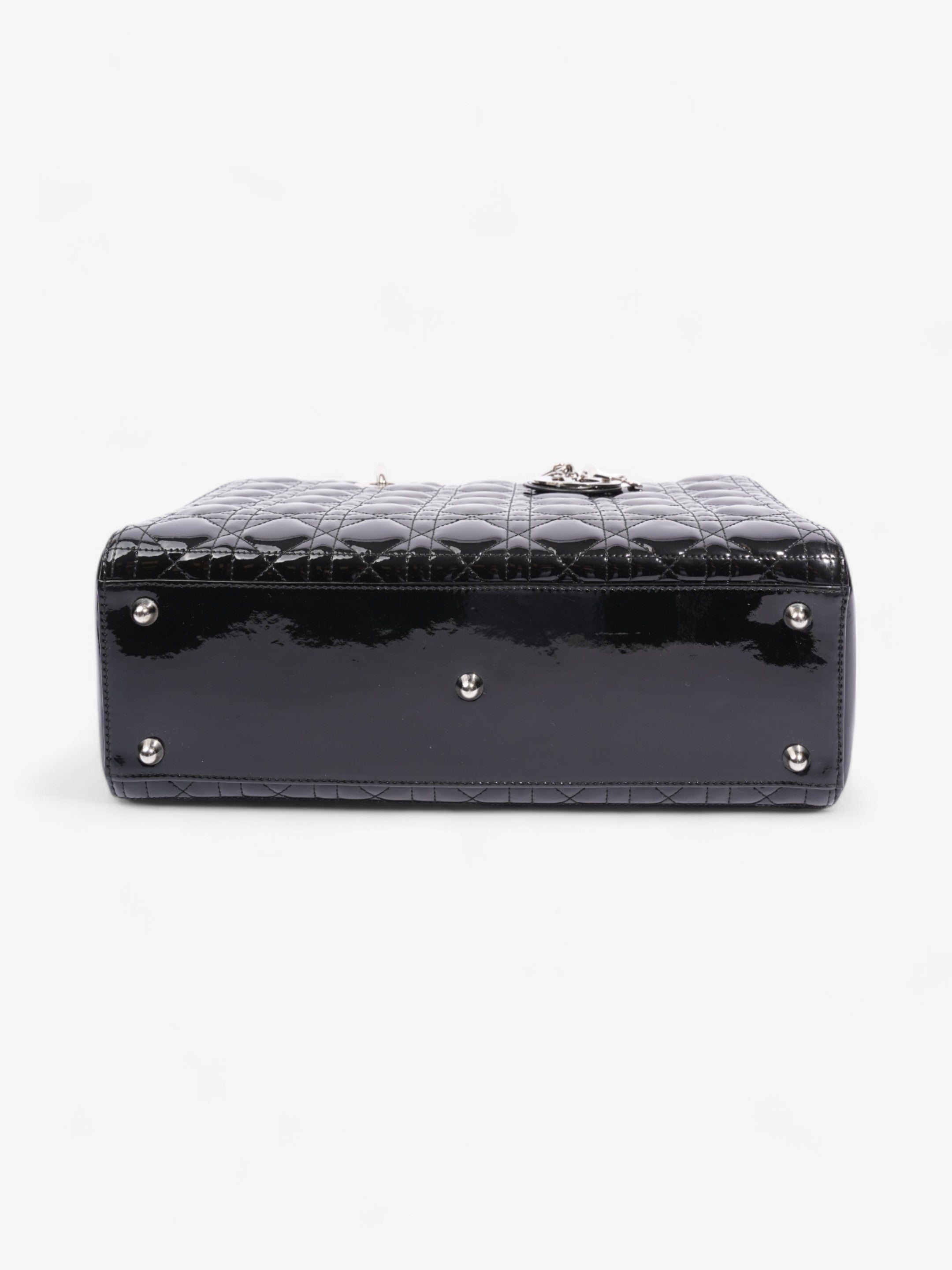 Christian Dior Lady Dior Black Patent Leather Large