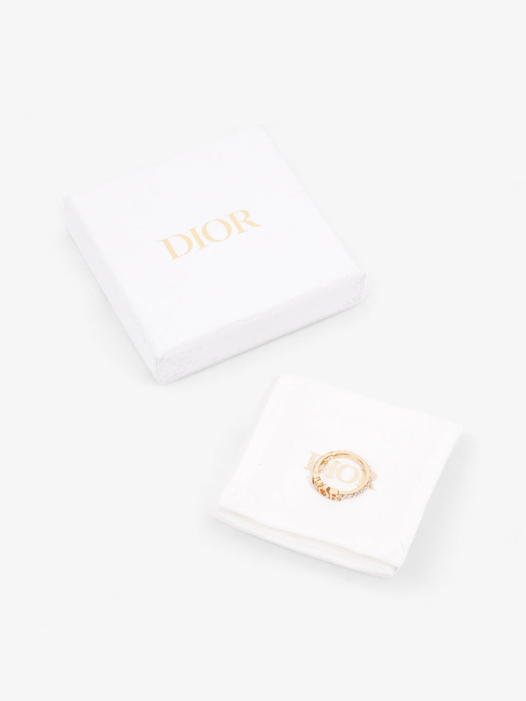 Christian Dior Dio(r)evolution Ring Gold / White Base Metal Large