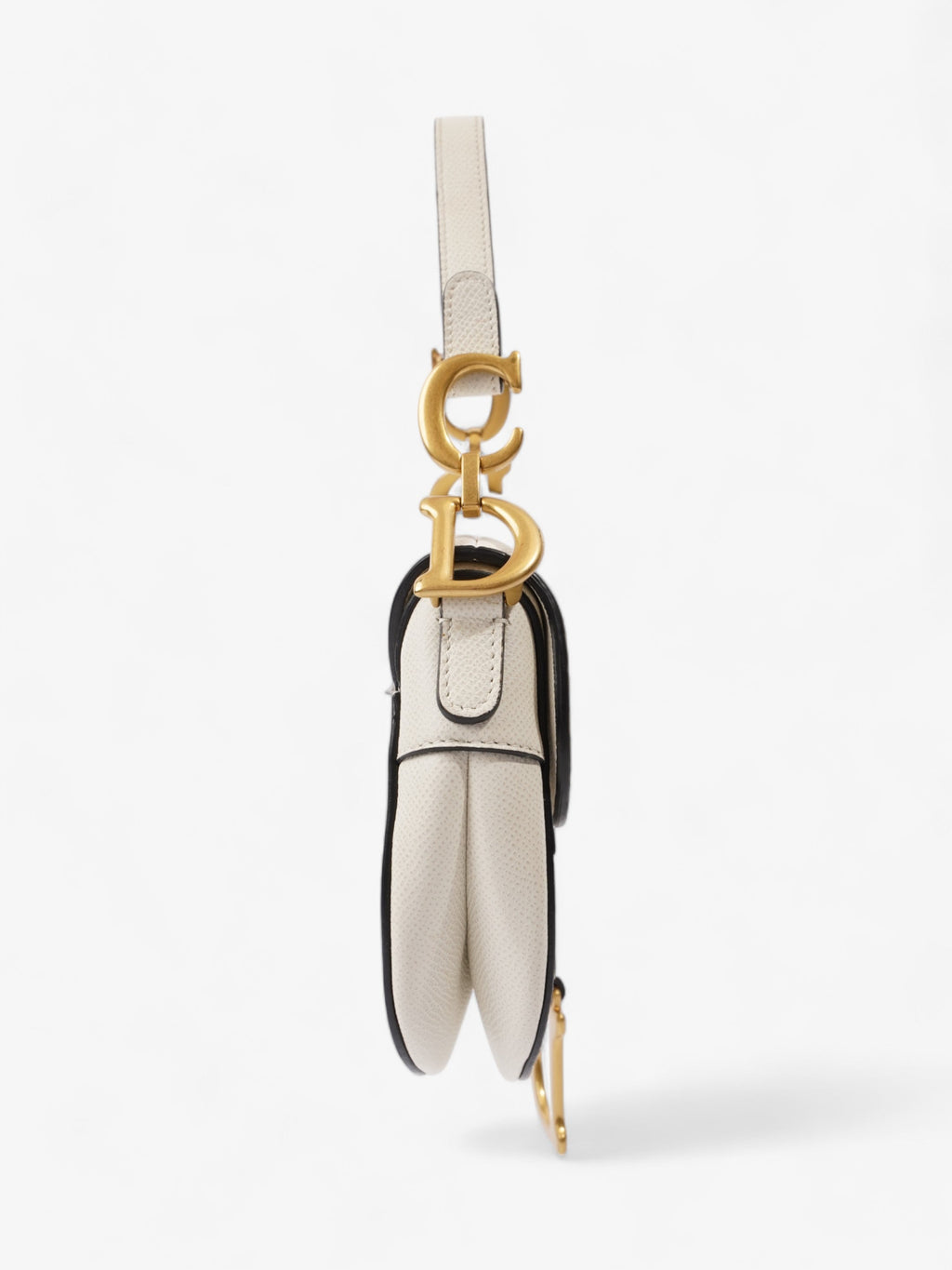 Christian Dior Saddle Bag White Calfskin Leather Mini